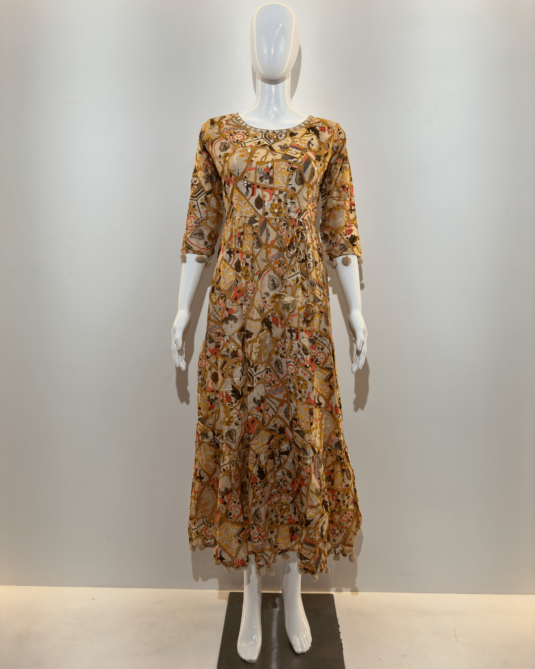 Image of Mull Cotton Mirror work Gown
