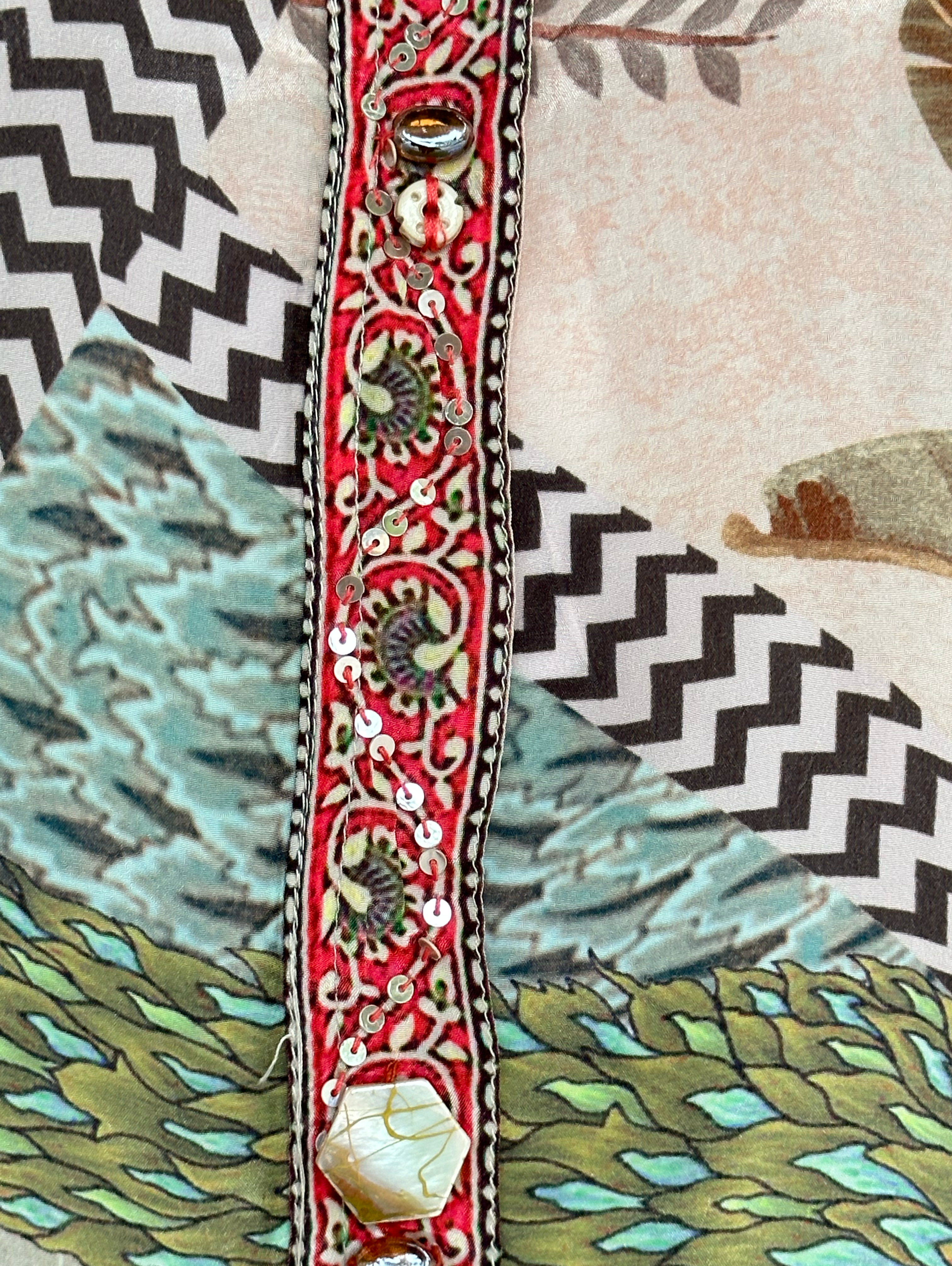Image of Muslin Print Tunics with Embroidery work