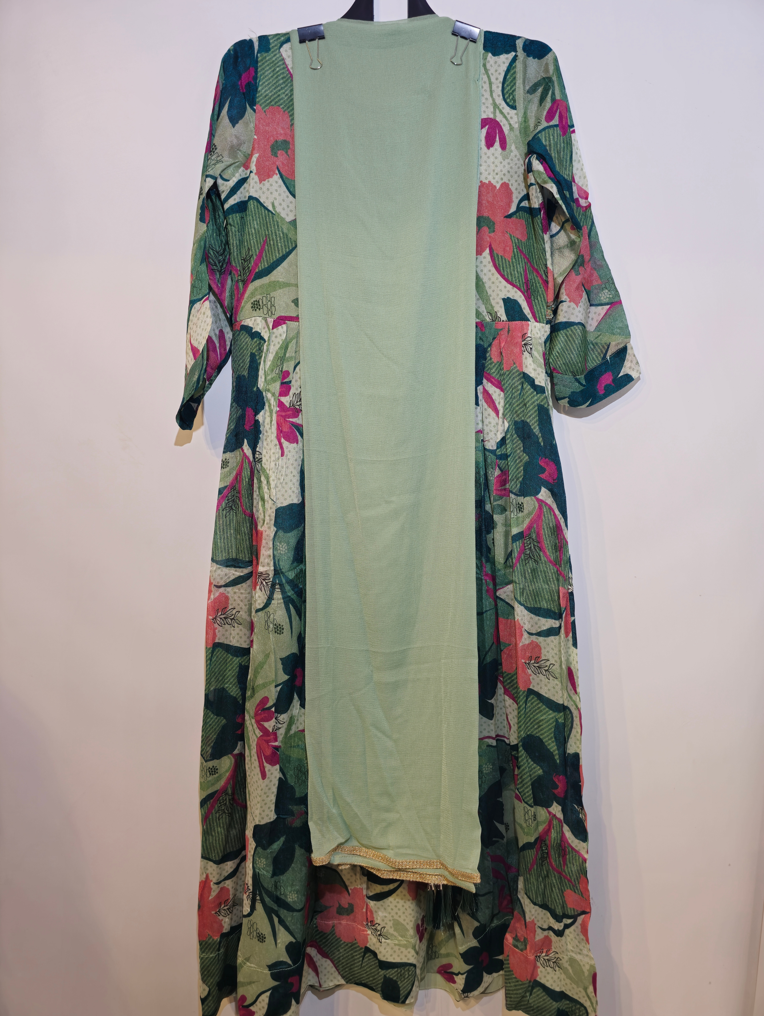 Image of Designer Muslin Set with work - 3 Piece