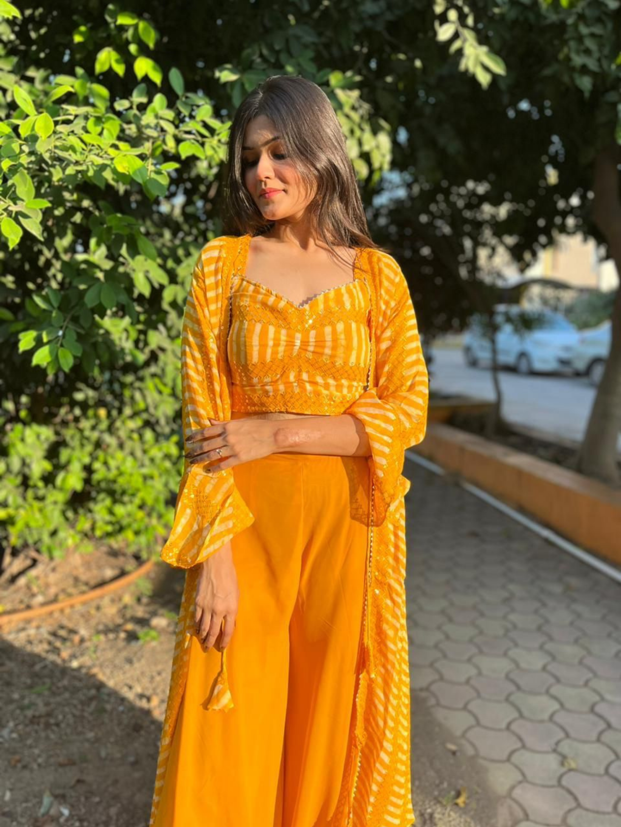 Image of Shrug Style Georgette 3 Piece