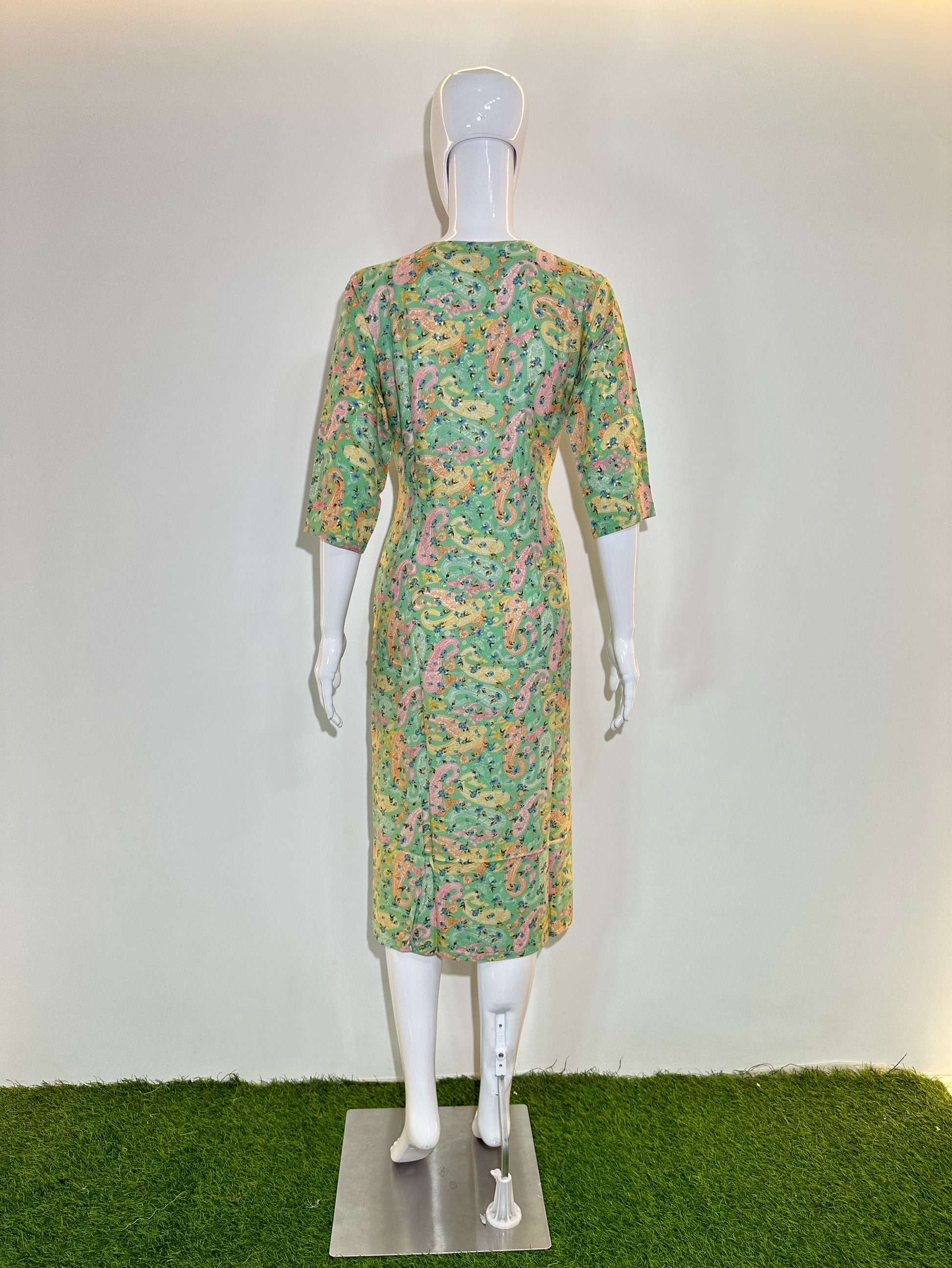 Rayon Straight Kurti - with work