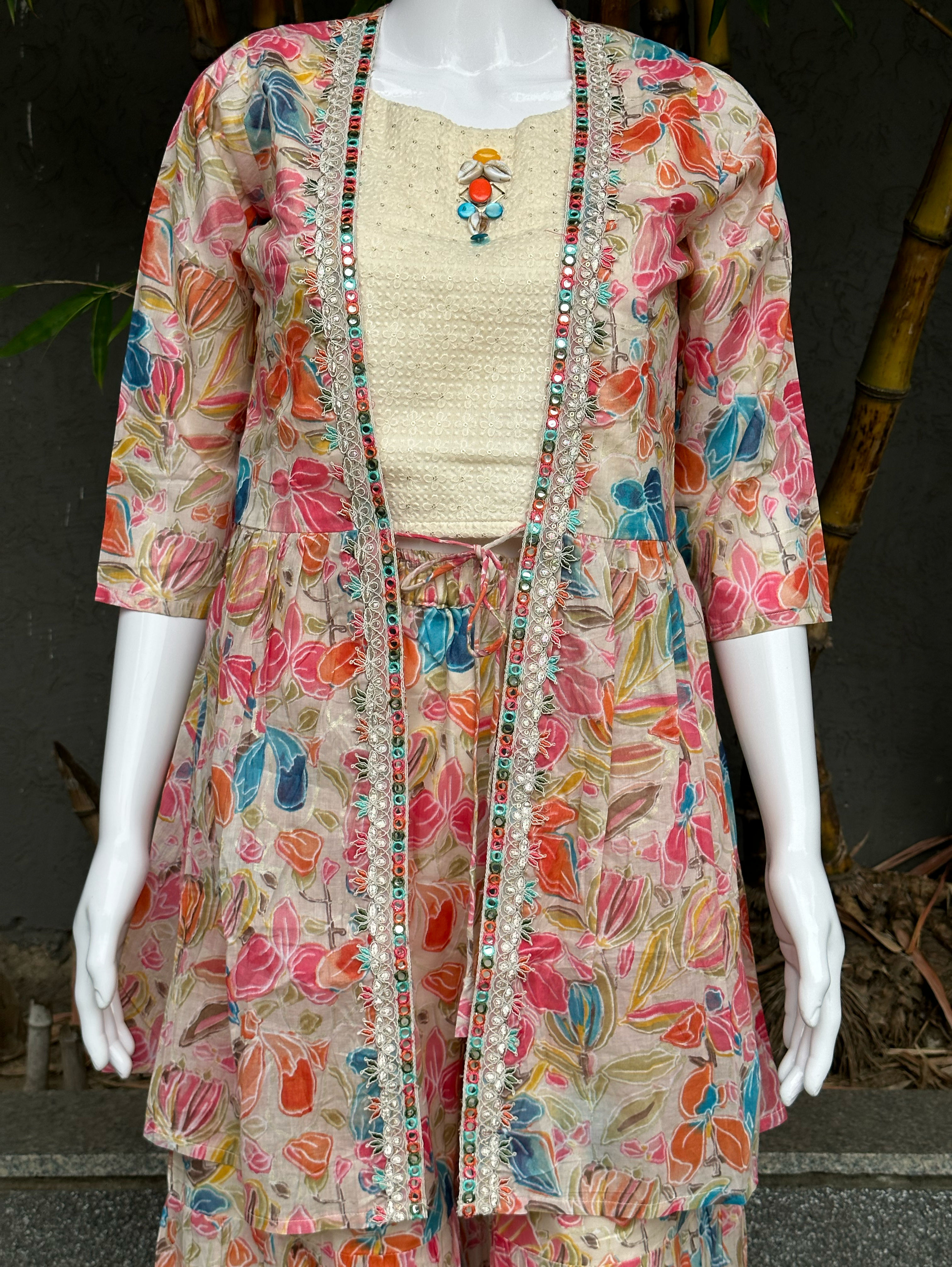 Image of Designer Sharara Set with work - 3 Piece