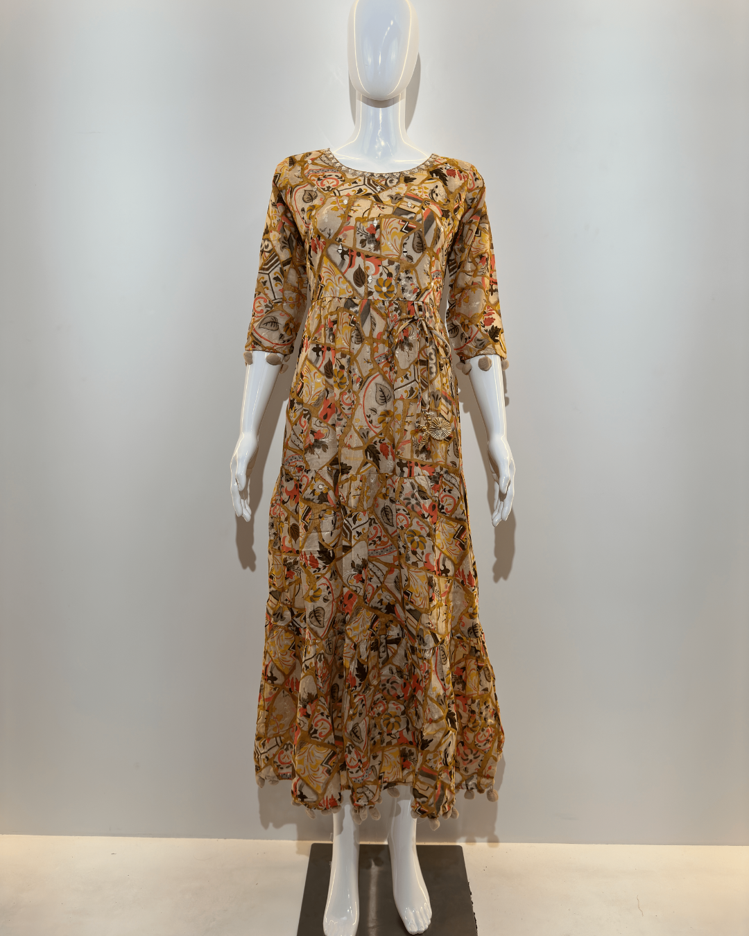 Image of Mull Cotton Mirror work Gown
