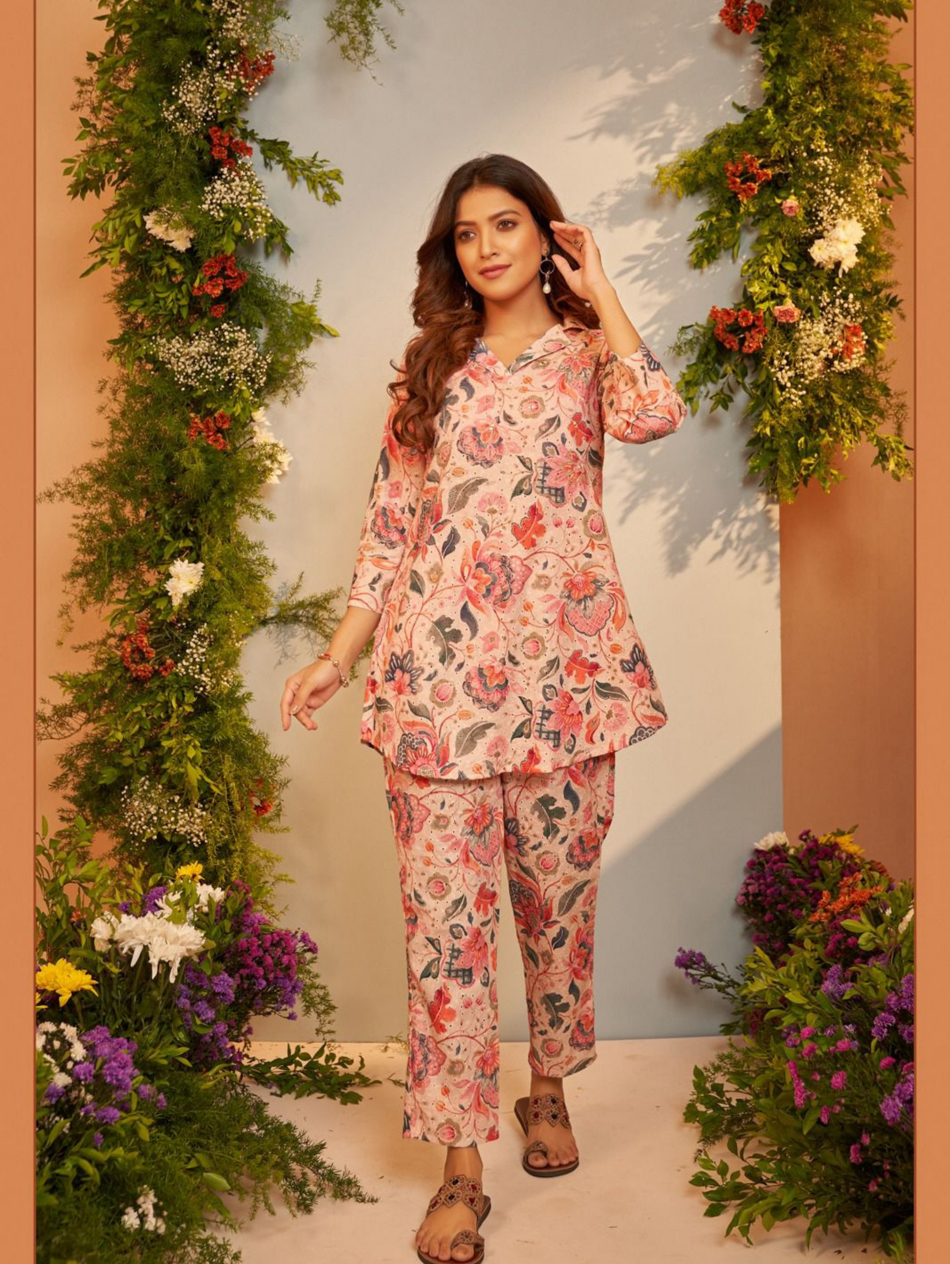 Lucknowi Cotton Embroidery thread work coords