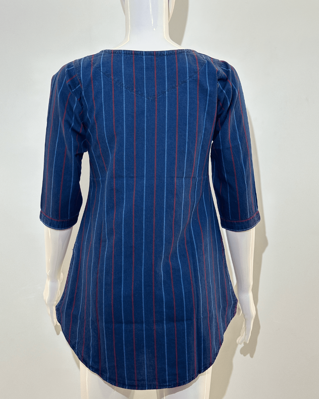 Denim Strip Short Tunics