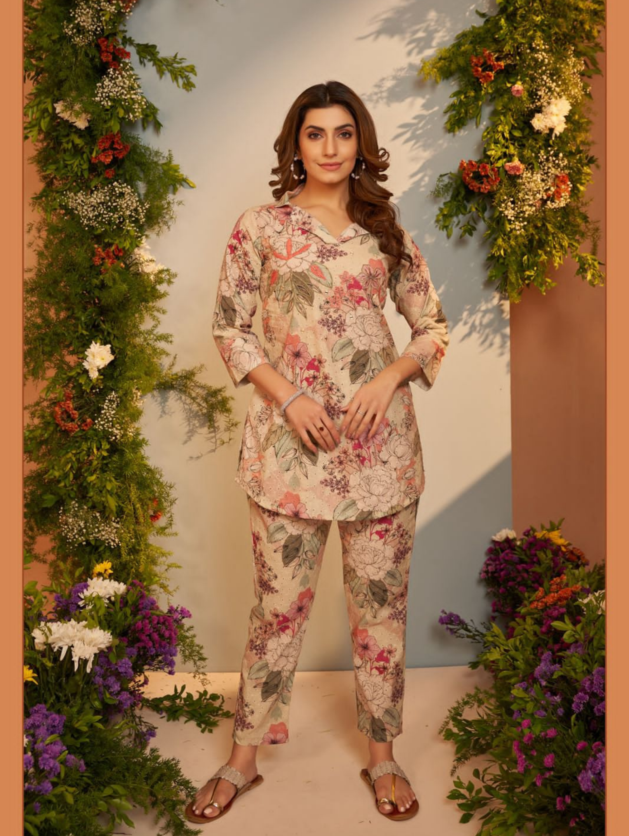 Lucknowi Cotton Embroidery thread work coords