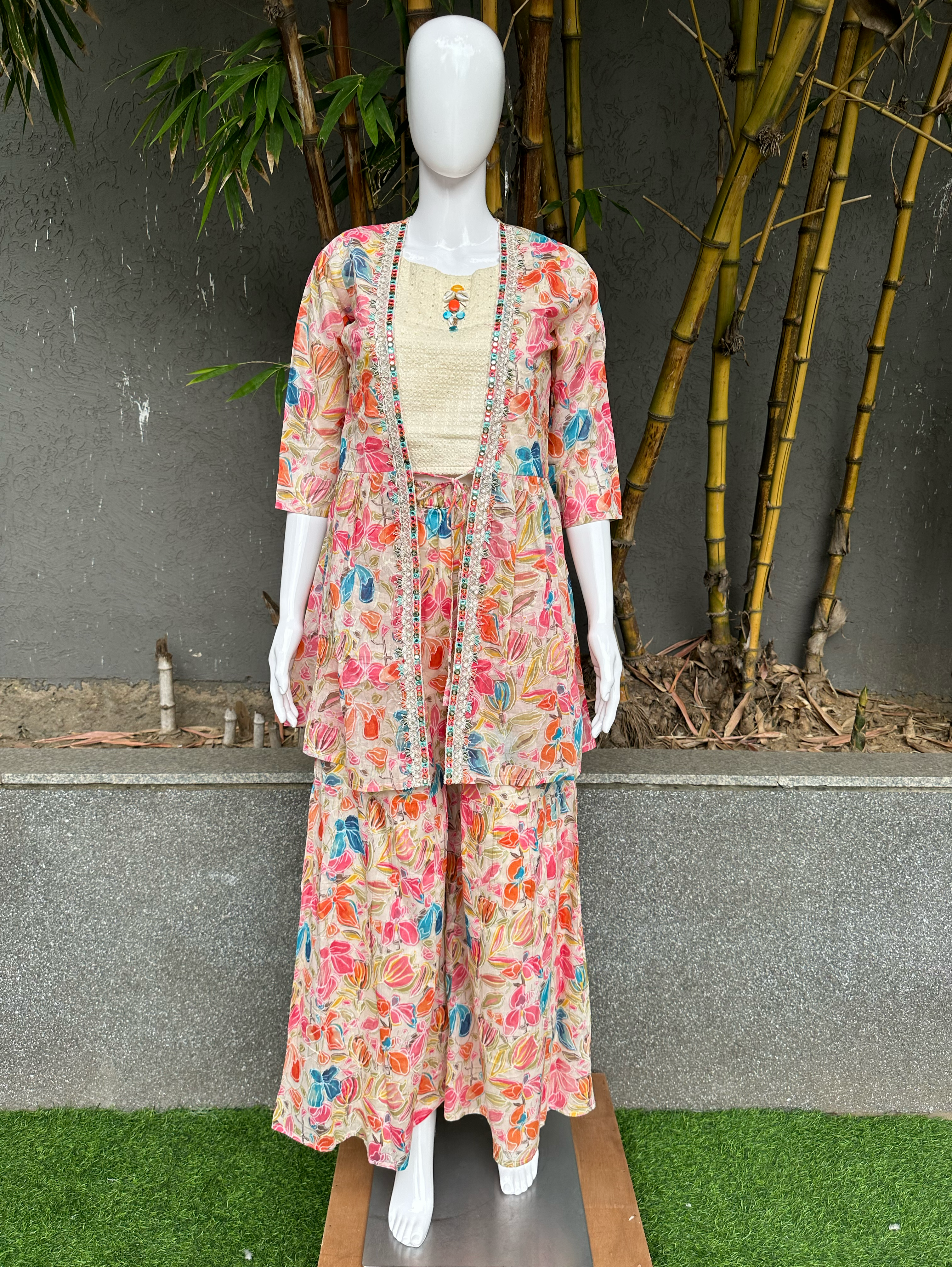 Image of Designer Sharara Set with work - 3 Piece