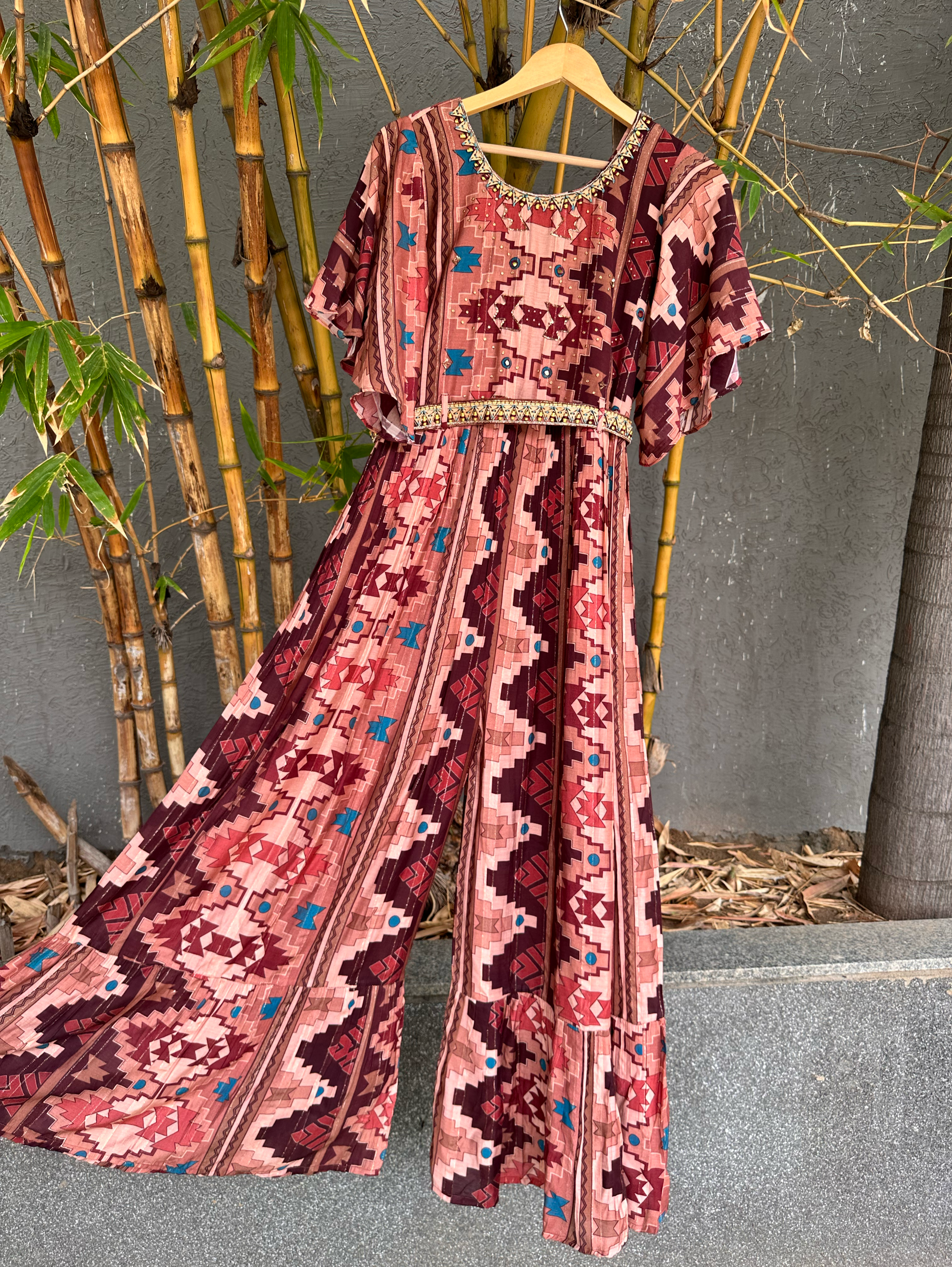 Premium Muslin Jumpsuit with Embroidary work