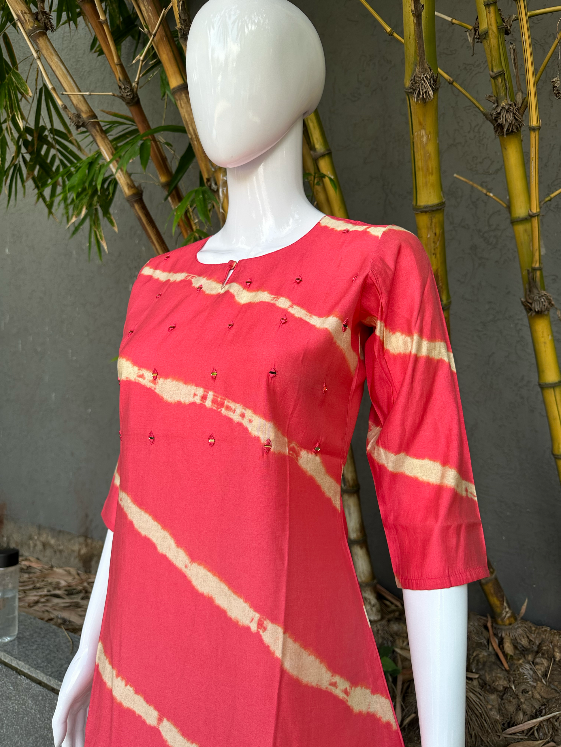 Muslin Mirror work Short Top Tunic