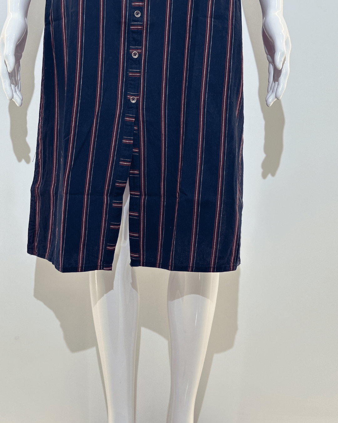 Image of Denim Strip Straight Kurti