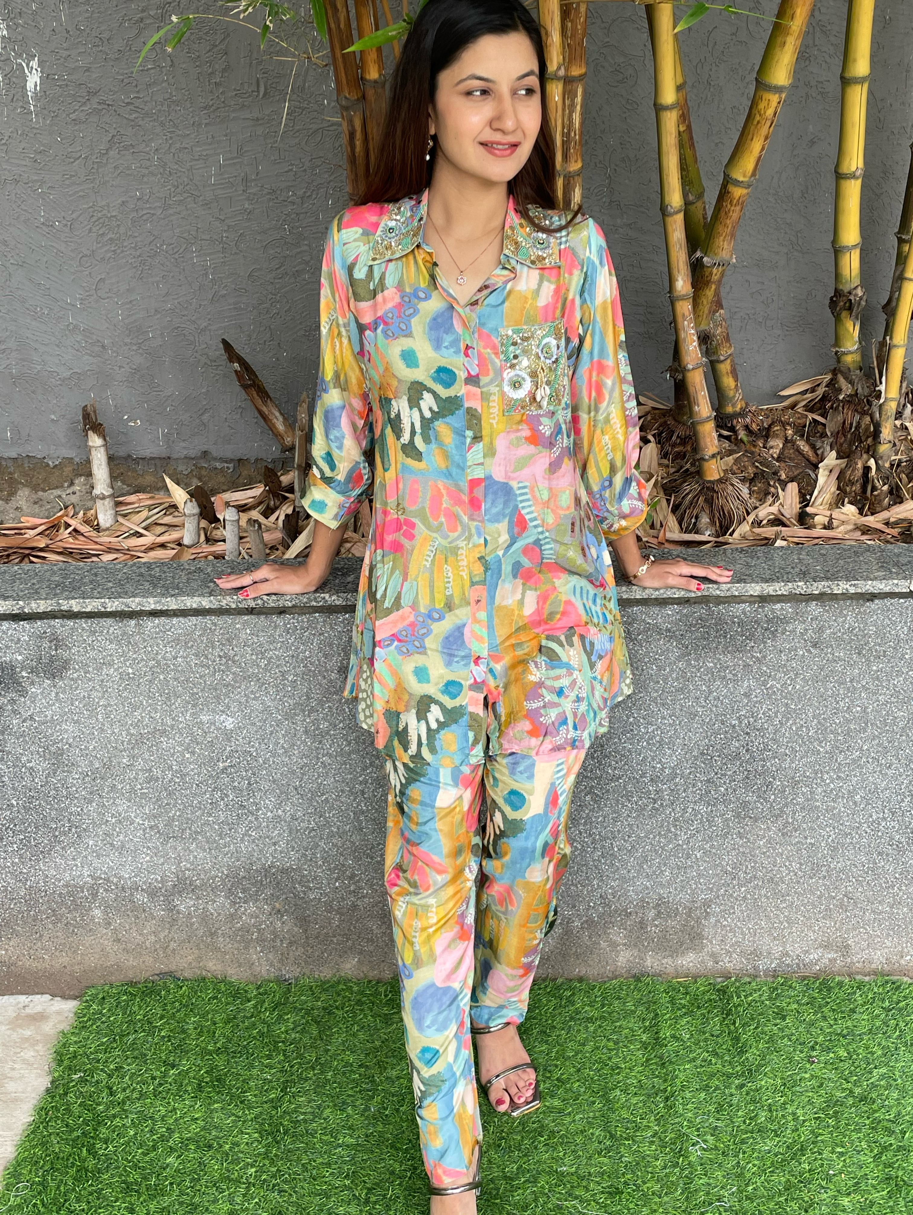 Muslin Coords with Hand work