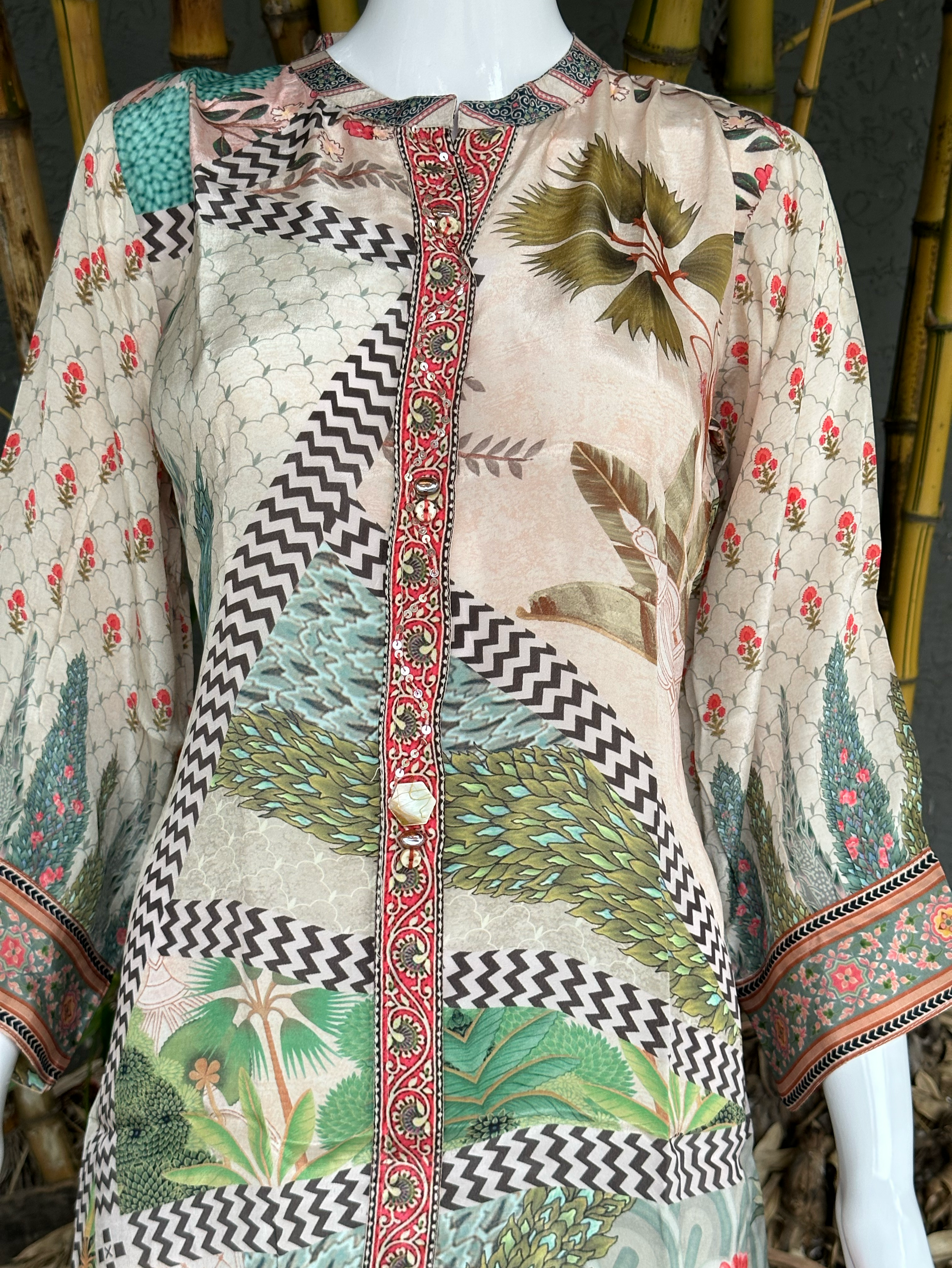 Muslin Print Tunics with Embroidery work