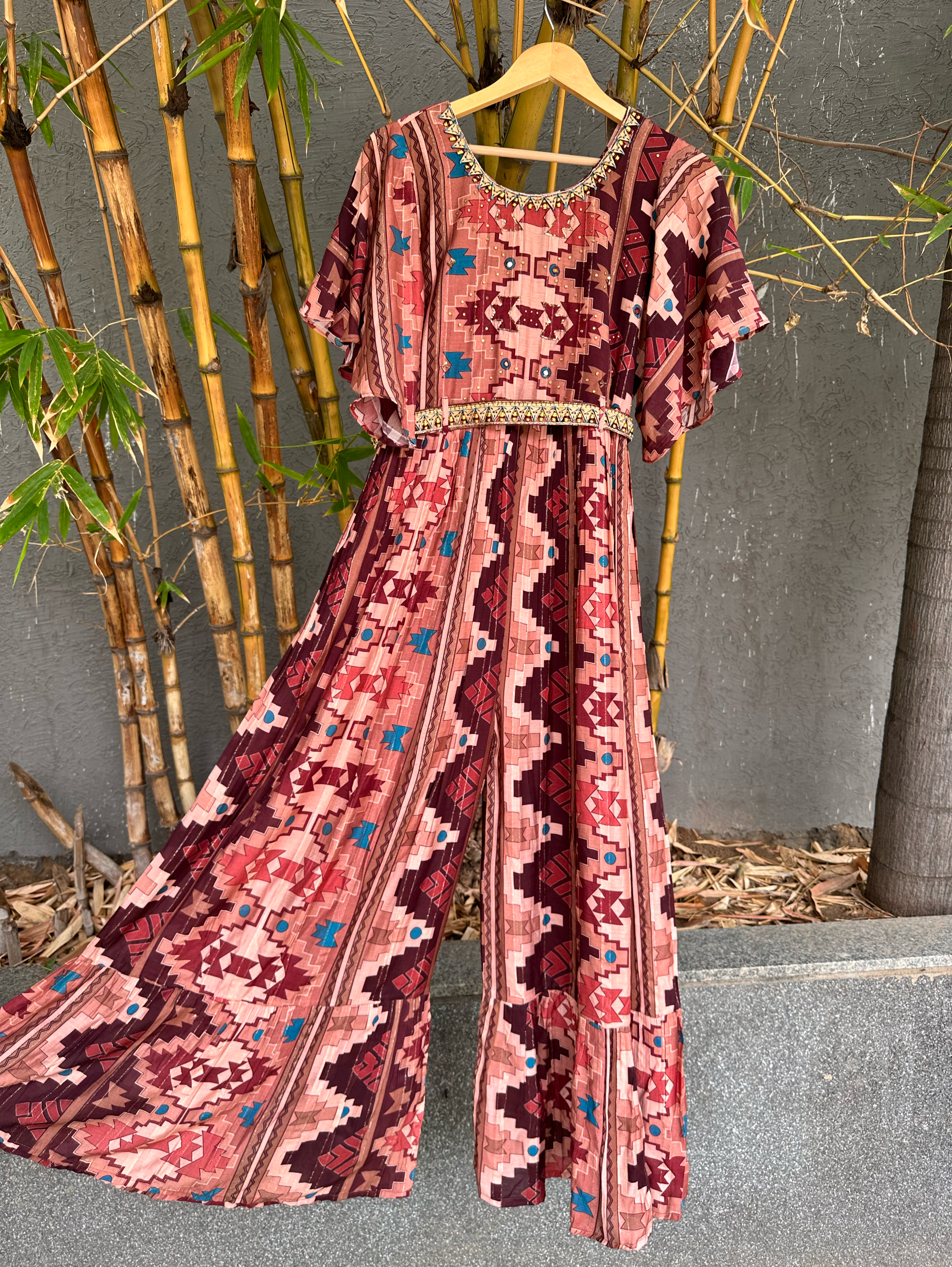 Image of Premium Muslin Jumpsuit with Embroidary work