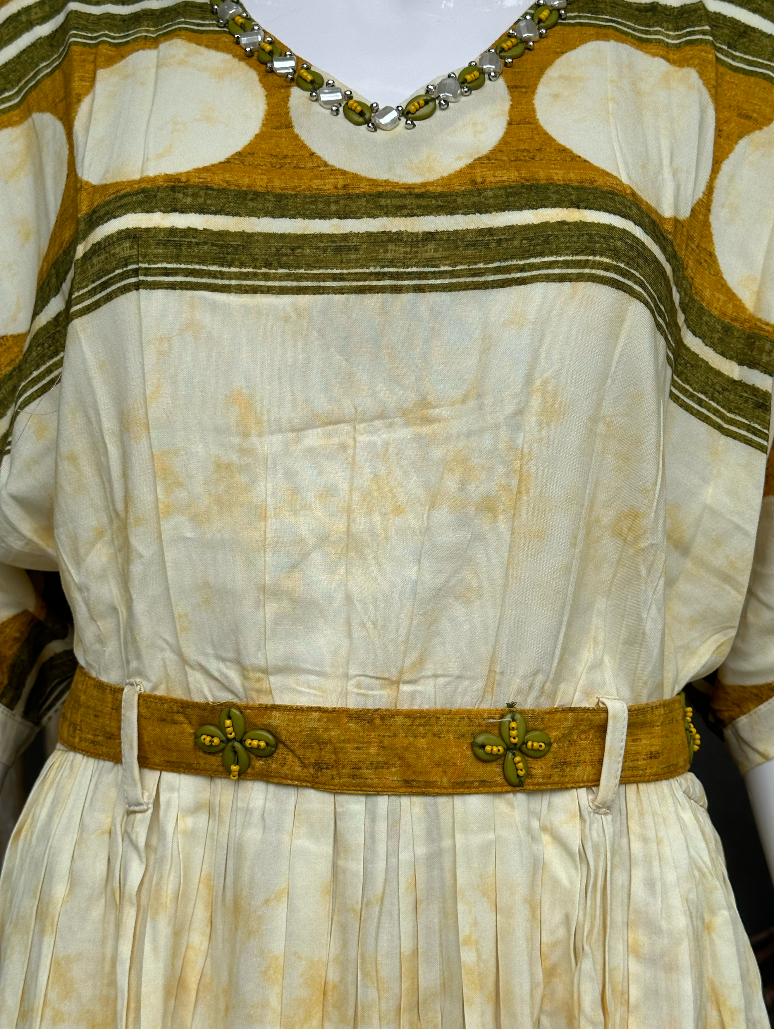 Image of Rayon V Neck Embroidery with Belt Coords