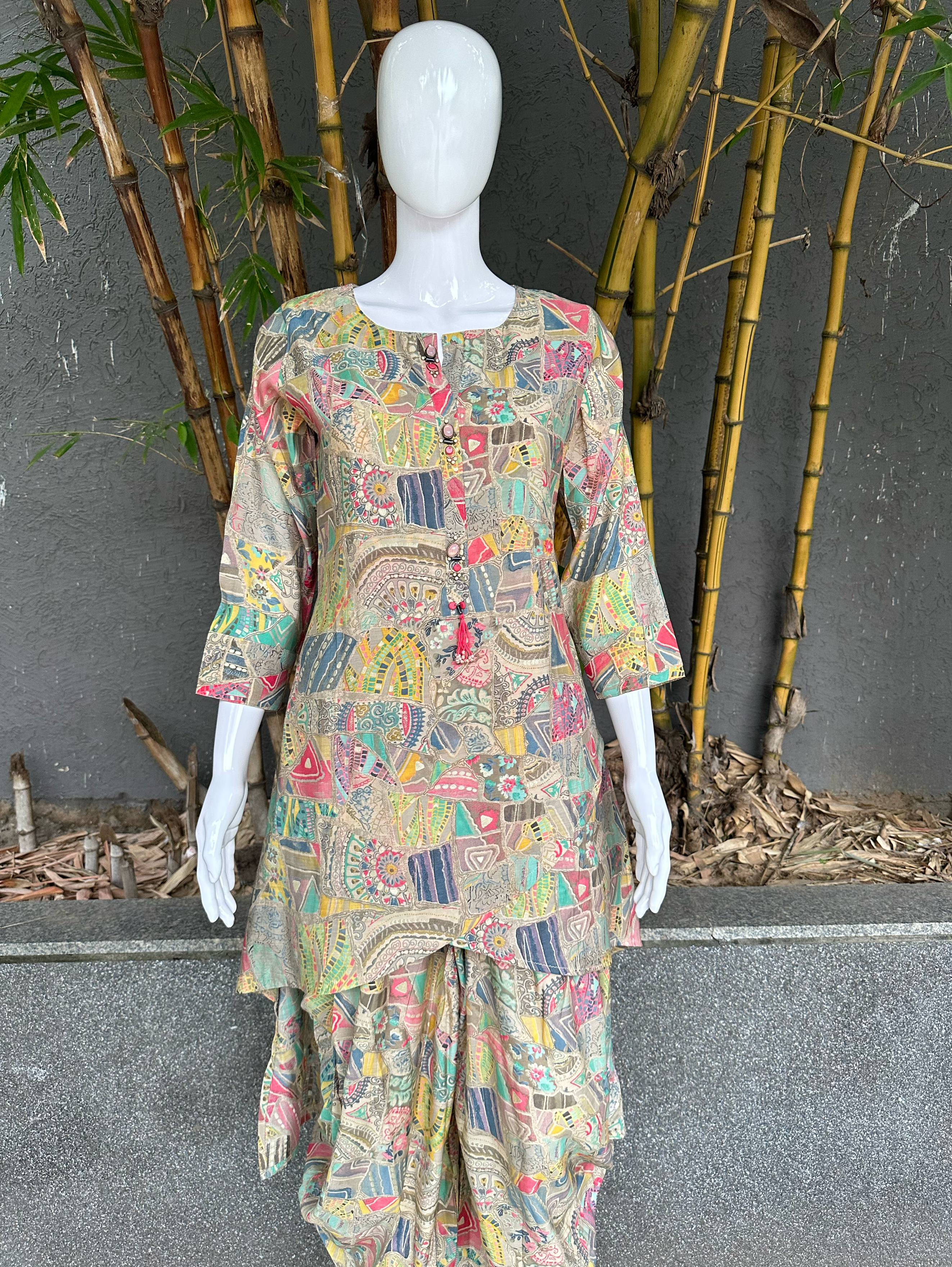 Image of Patiala Style Coord Set - Multiprint