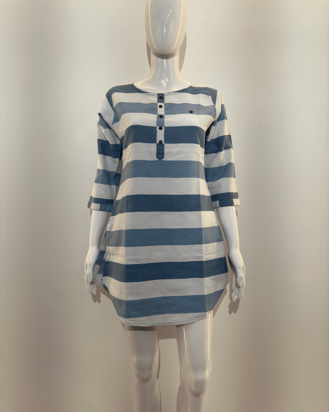Denim Strip Short Tunics