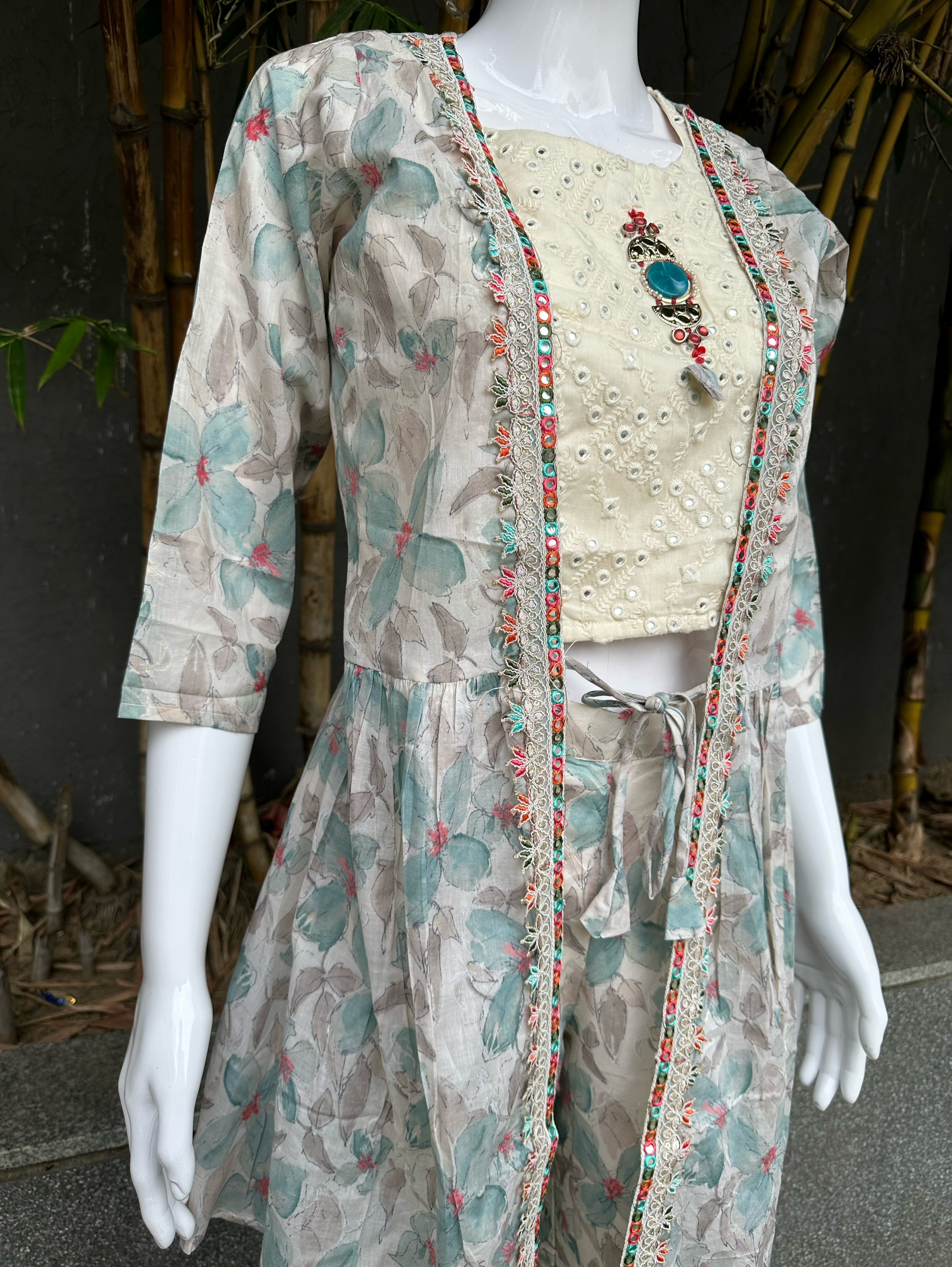 Image of Designer Sharara Set with work - 3 Piece