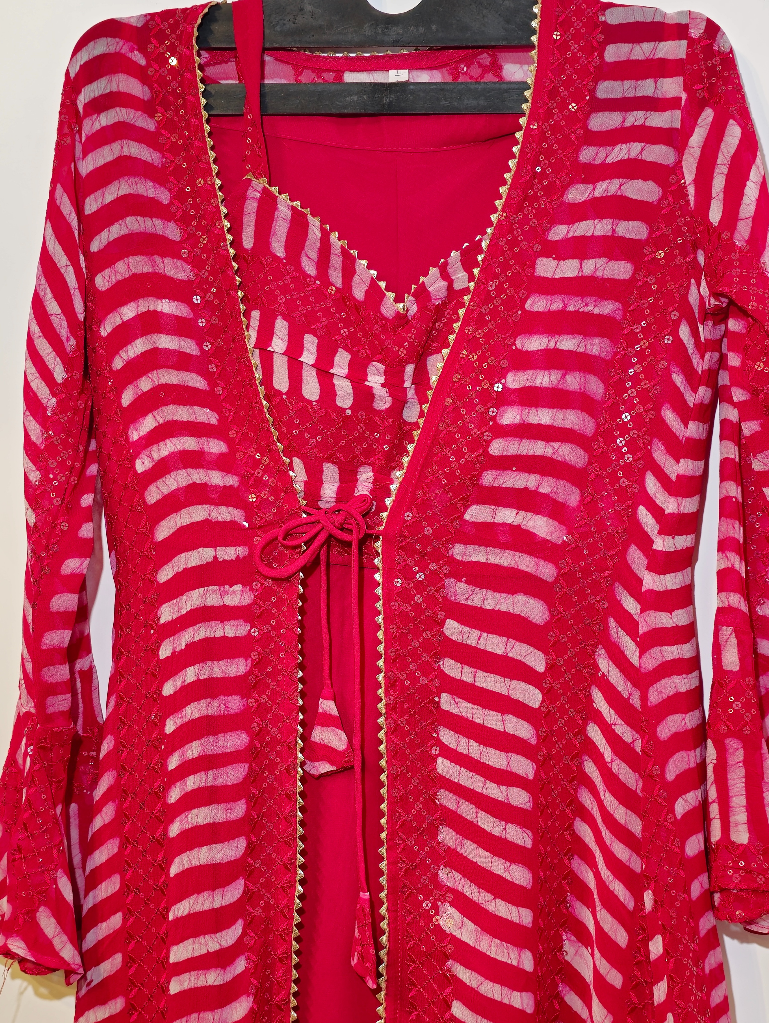 Image of Shrug Style Georgette 3 Piece