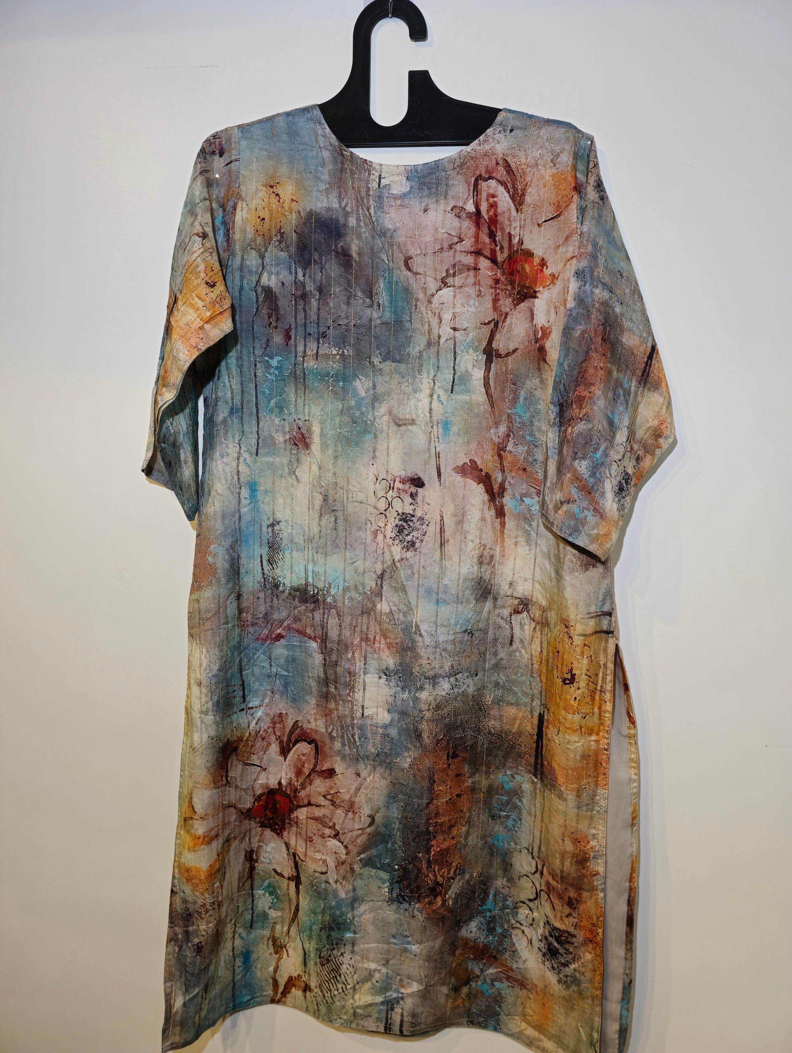 Image of Designer Muslim SIlk Straight Kurti