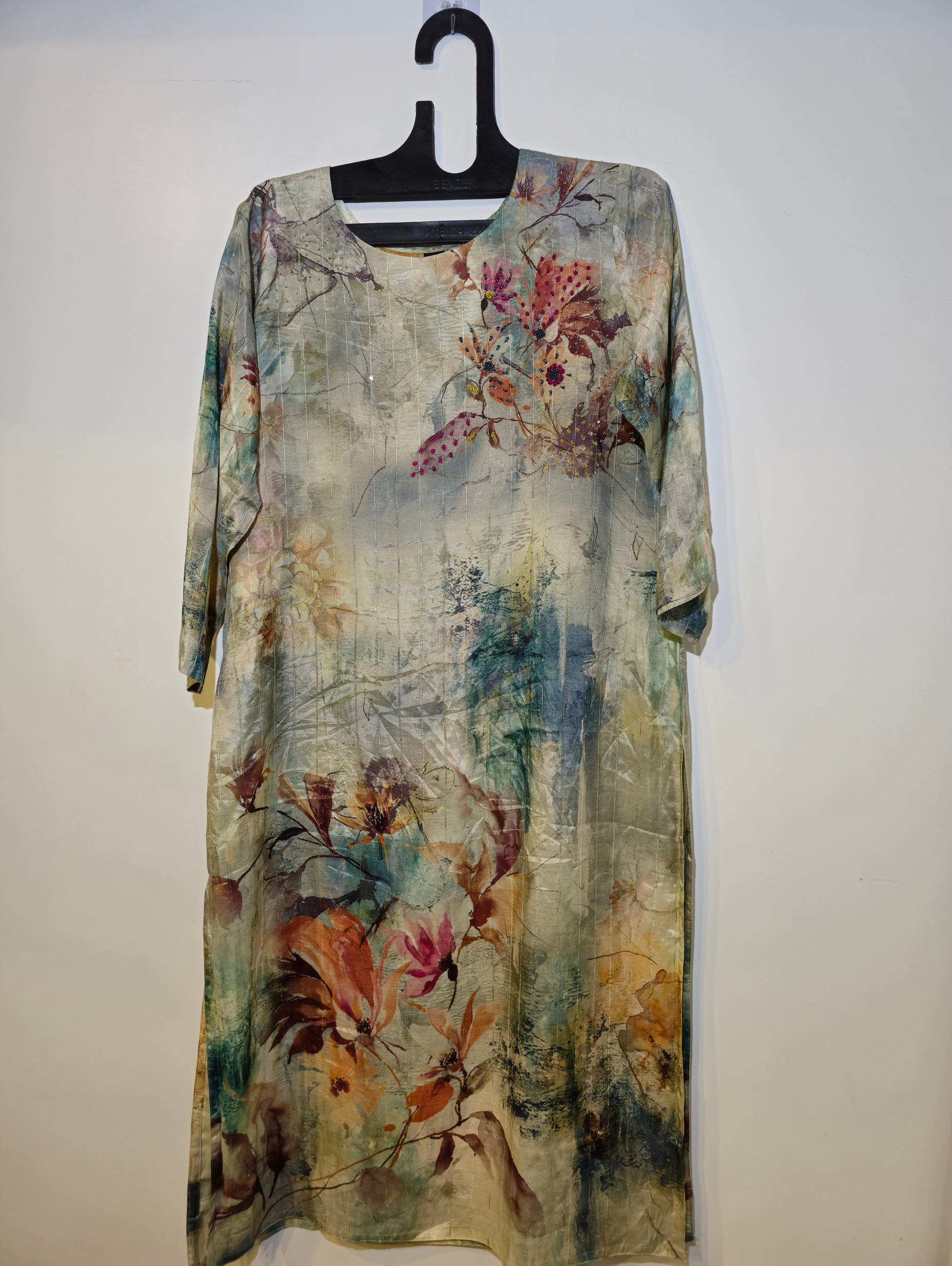 Designer Muslim SIlk Straight Kurti