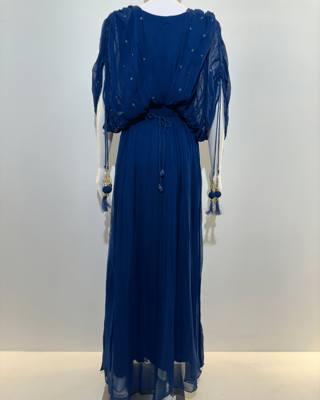 Image of Georgette Butterfly Design Gown with Belt