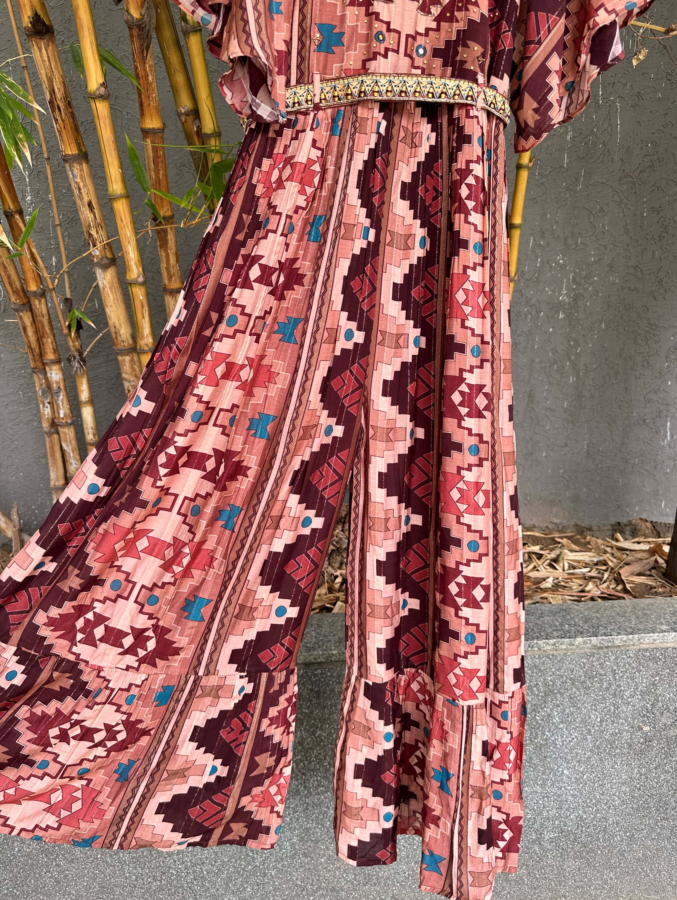 Image of Premium Muslin Jumpsuit with Embroidary work