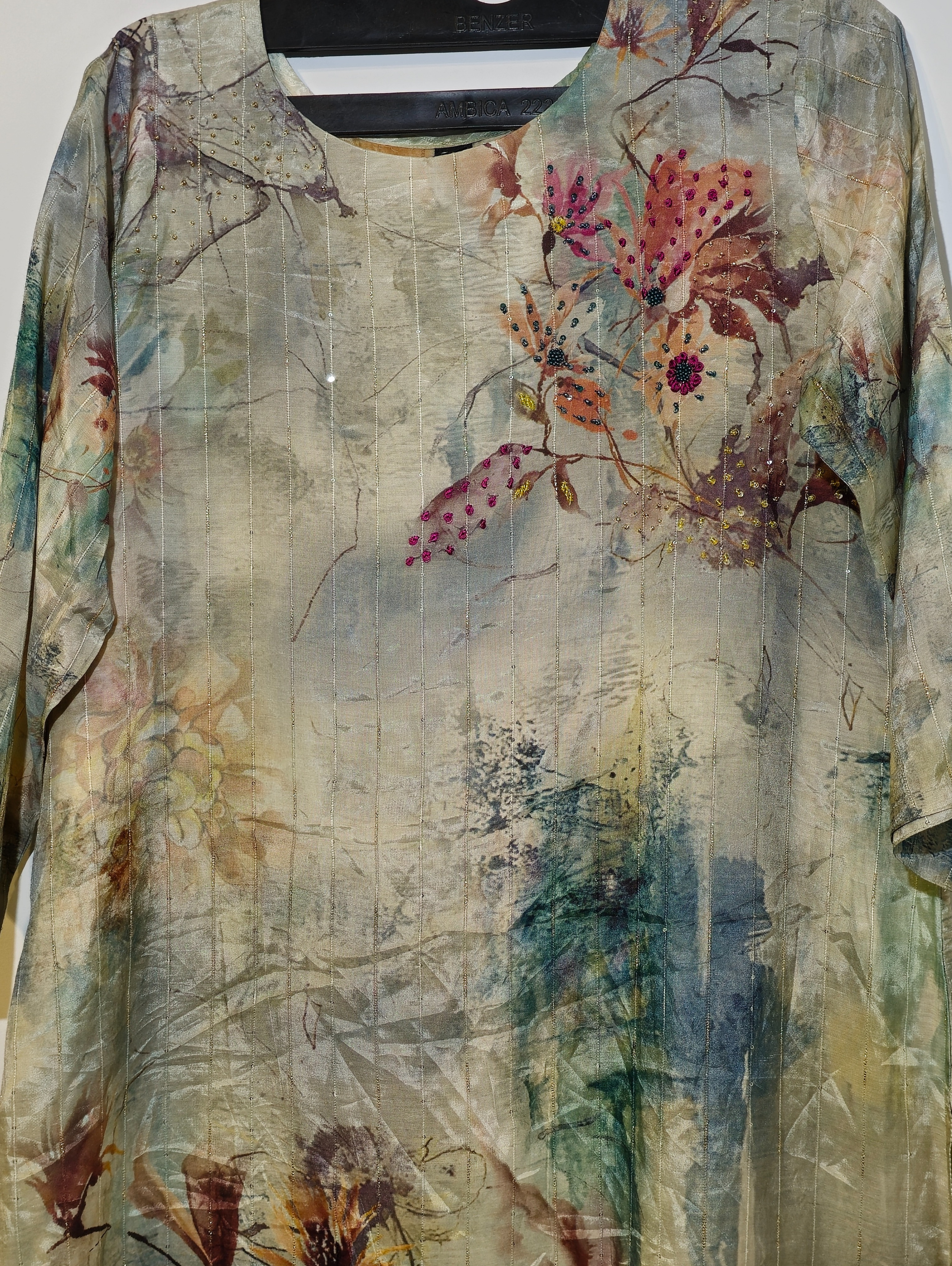 Image of Designer Muslim SIlk Straight Kurti