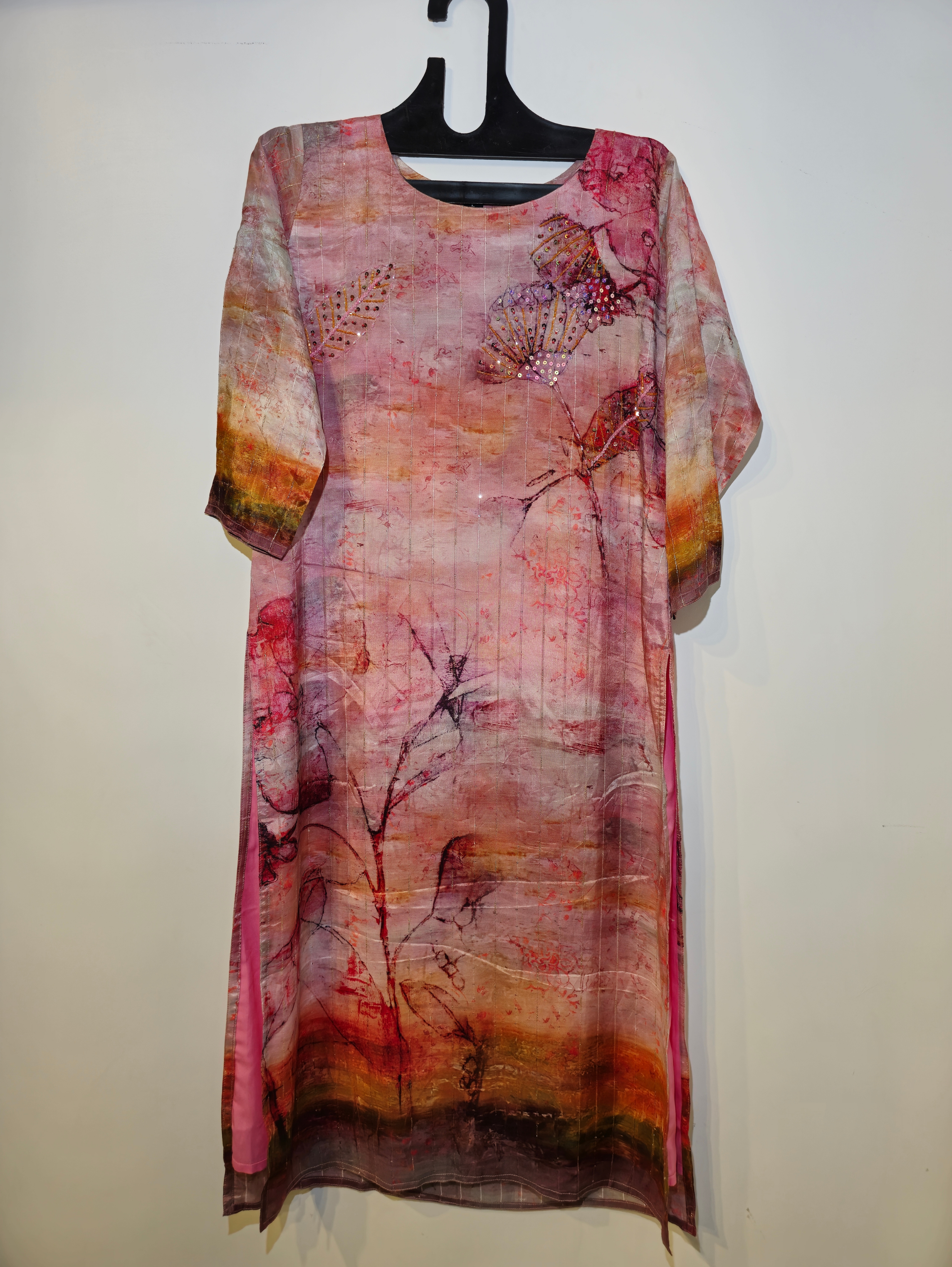 Designer Muslim SIlk Straight Kurti