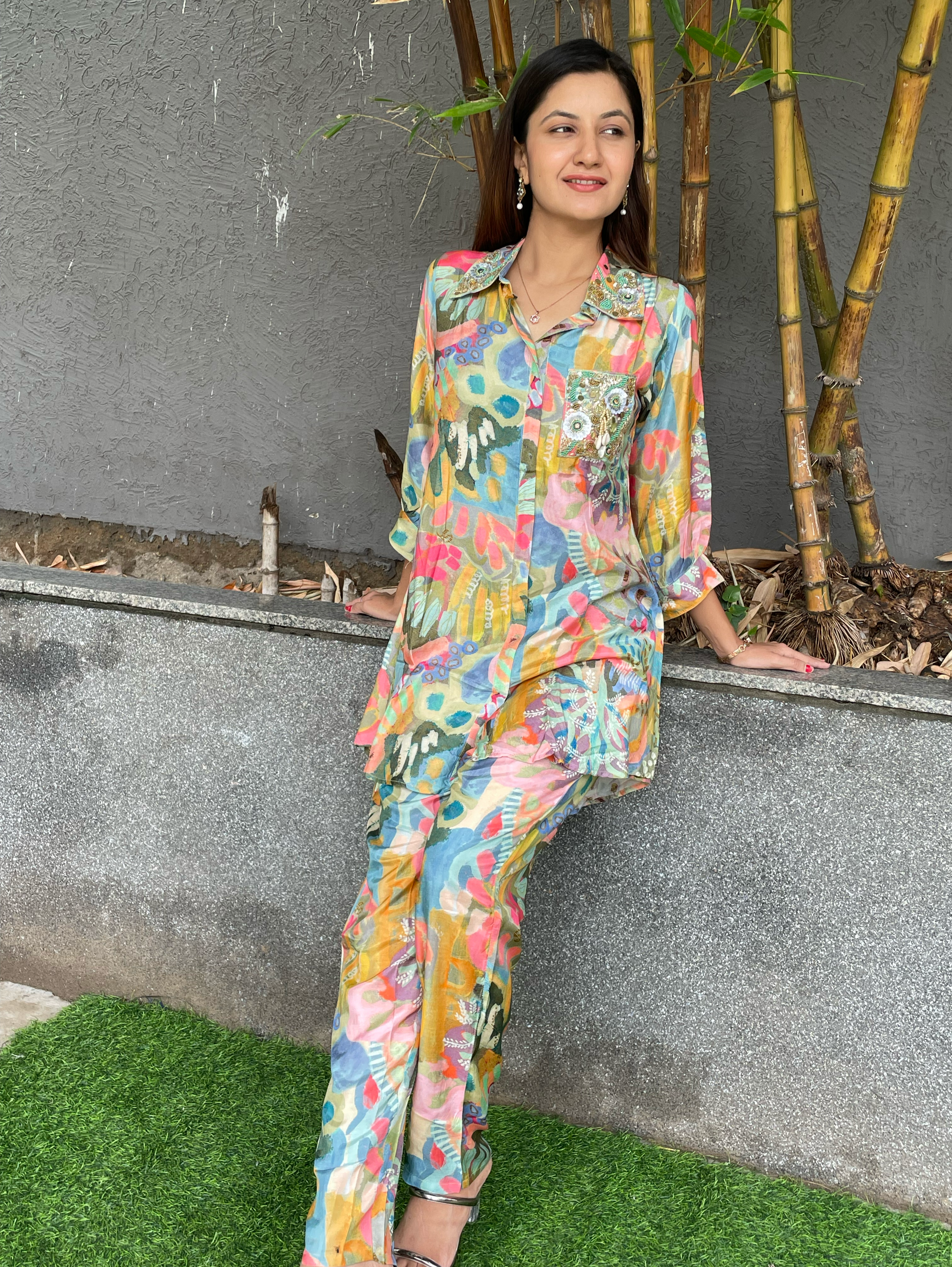 Muslin Coords with Hand work