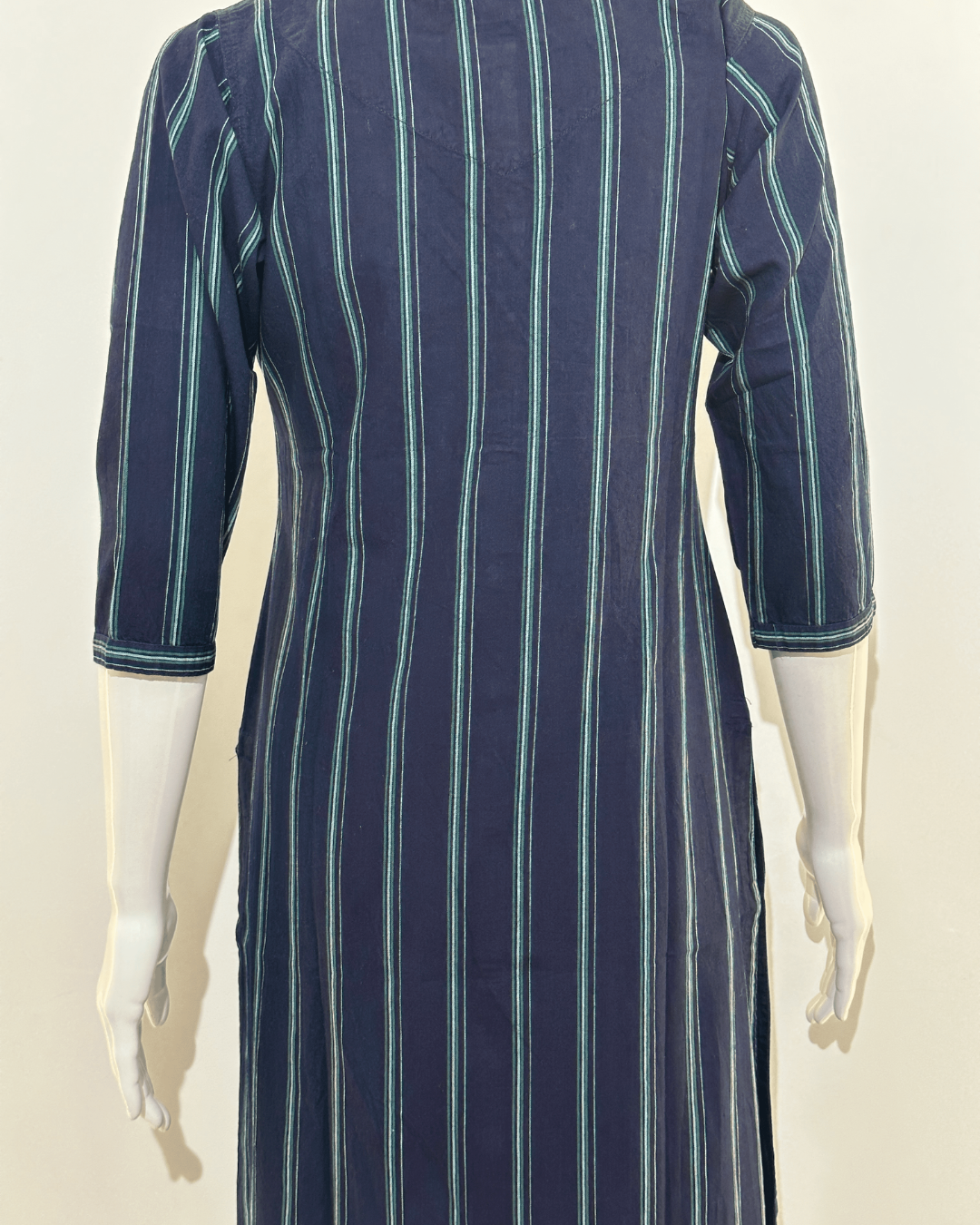 Image of Denim With Embroidery Straight Kurti