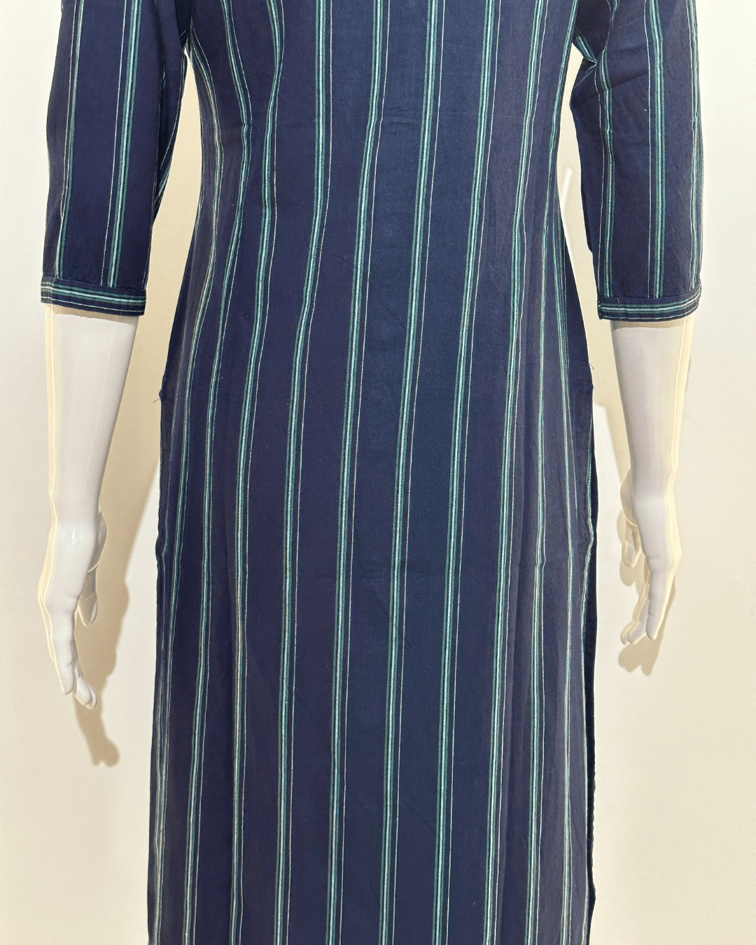 Image of Denim With Embroidery Straight Kurti