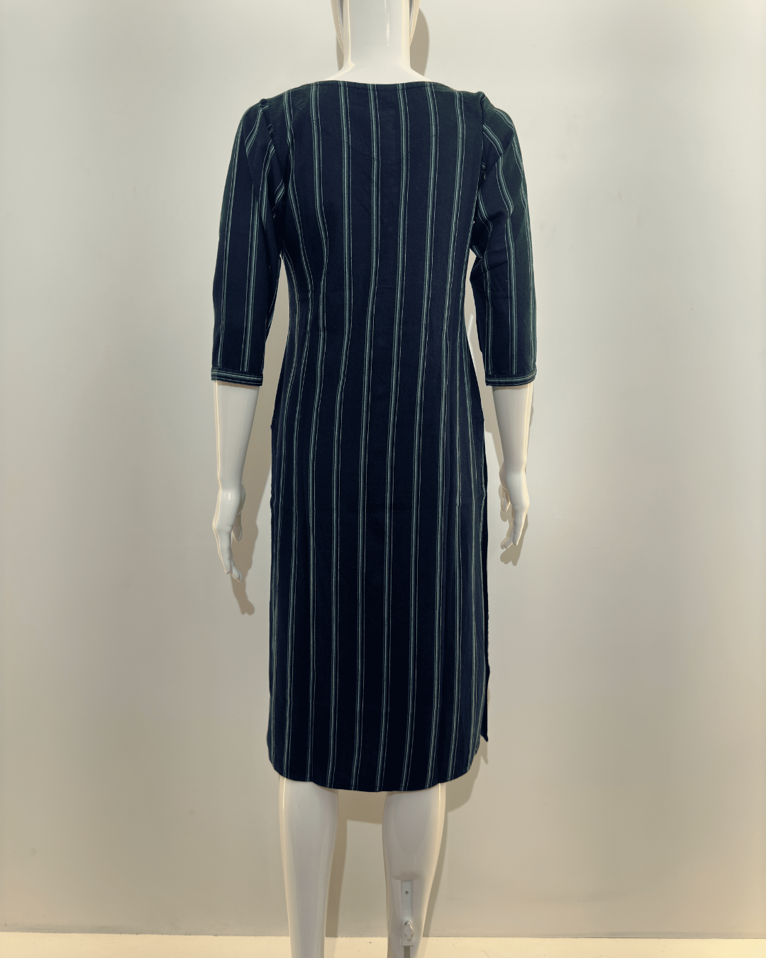 Image of Denim With Embroidery Straight Kurti