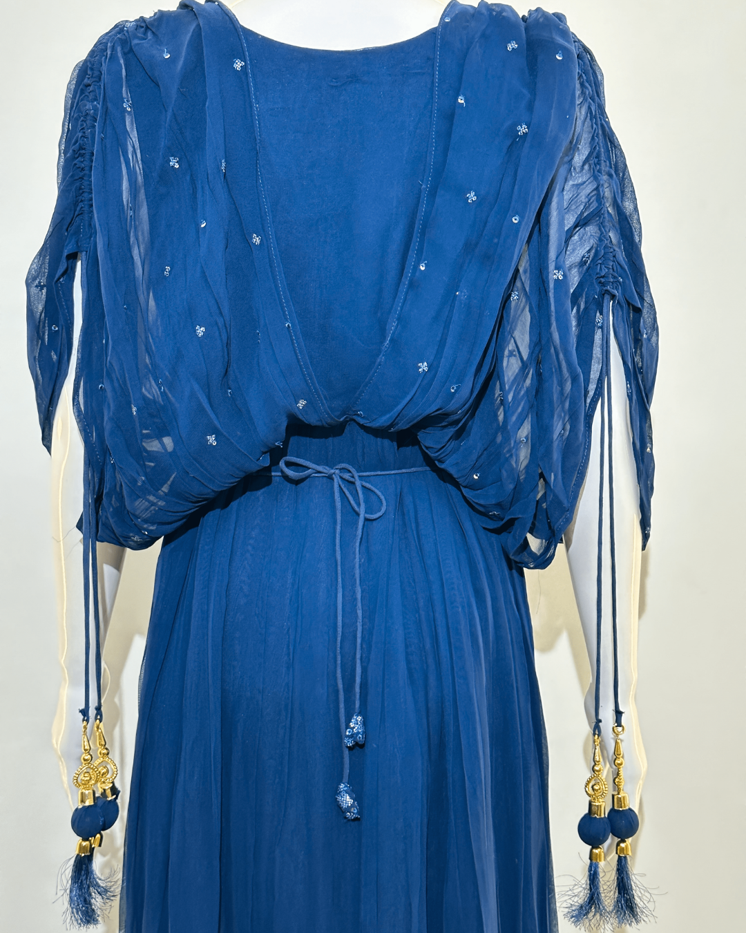 Georgette Butterfly Design Gown with Belt
