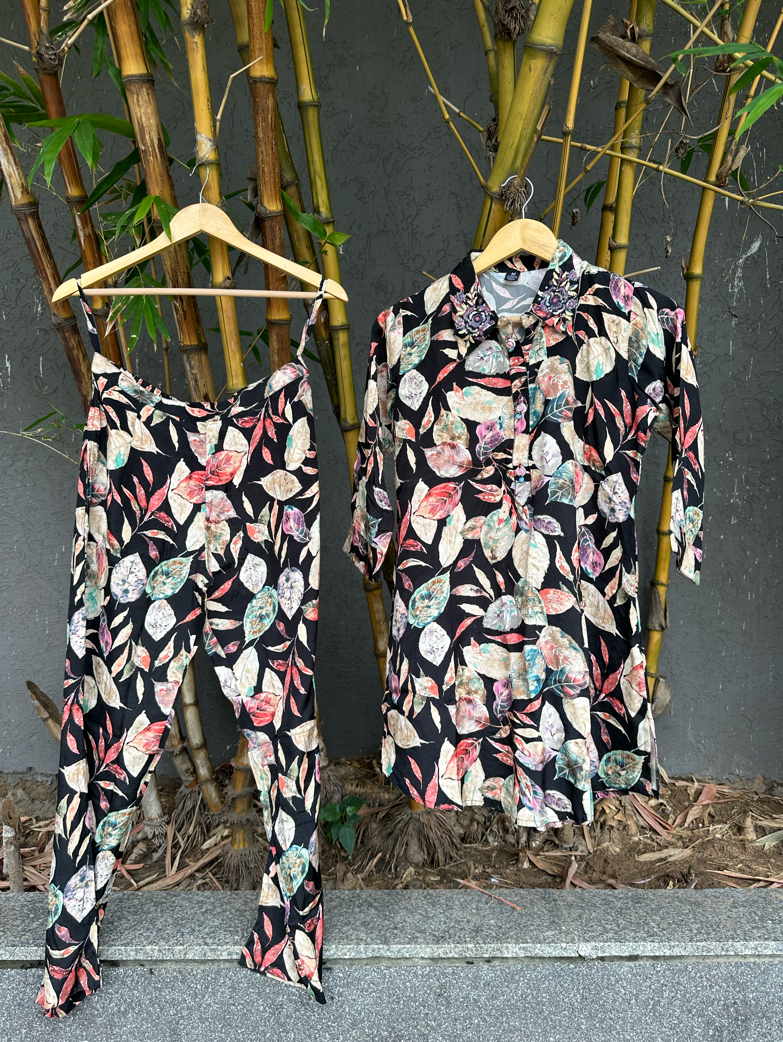 Muslin with Collar Embroidery Coords