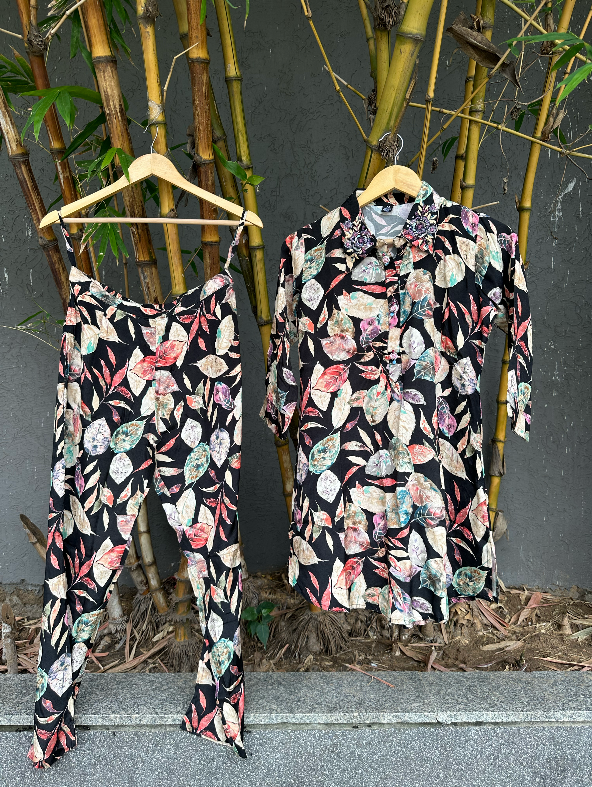 Muslin with Collar Embroidery Coords