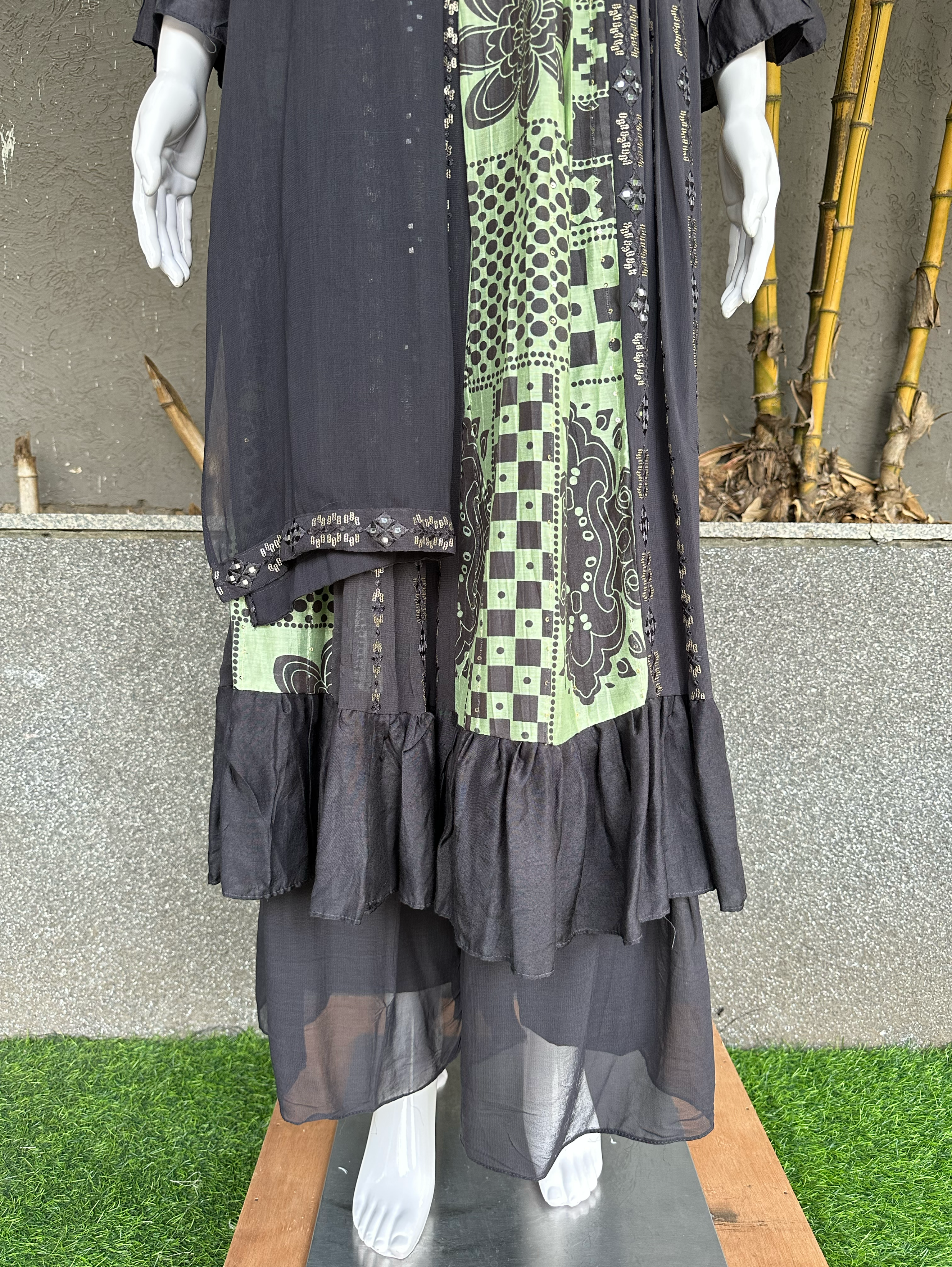 Naira Style 3 Piece Palazzo Set - Premium Work