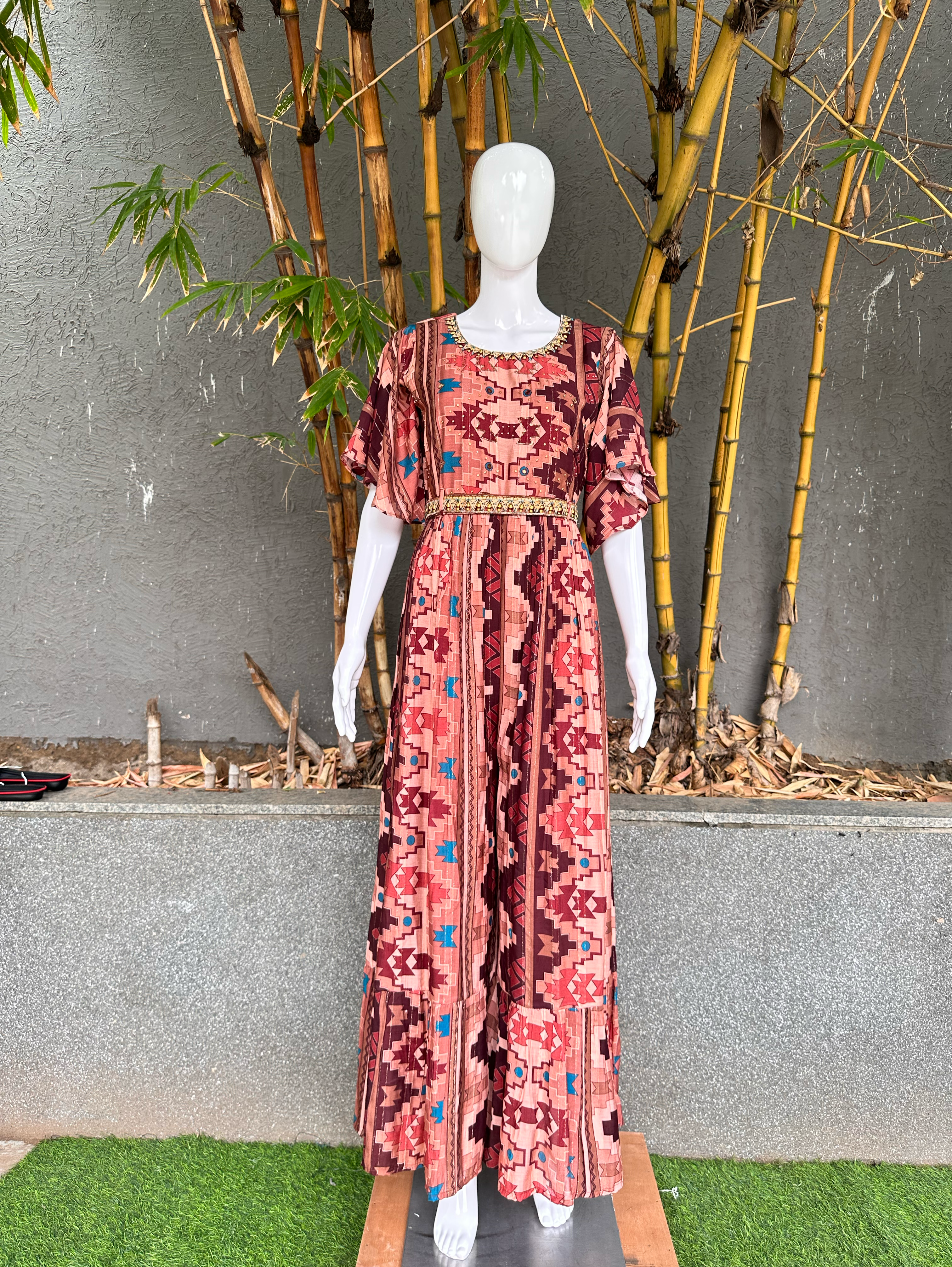 Image of Premium Muslin Jumpsuit with Embroidary work