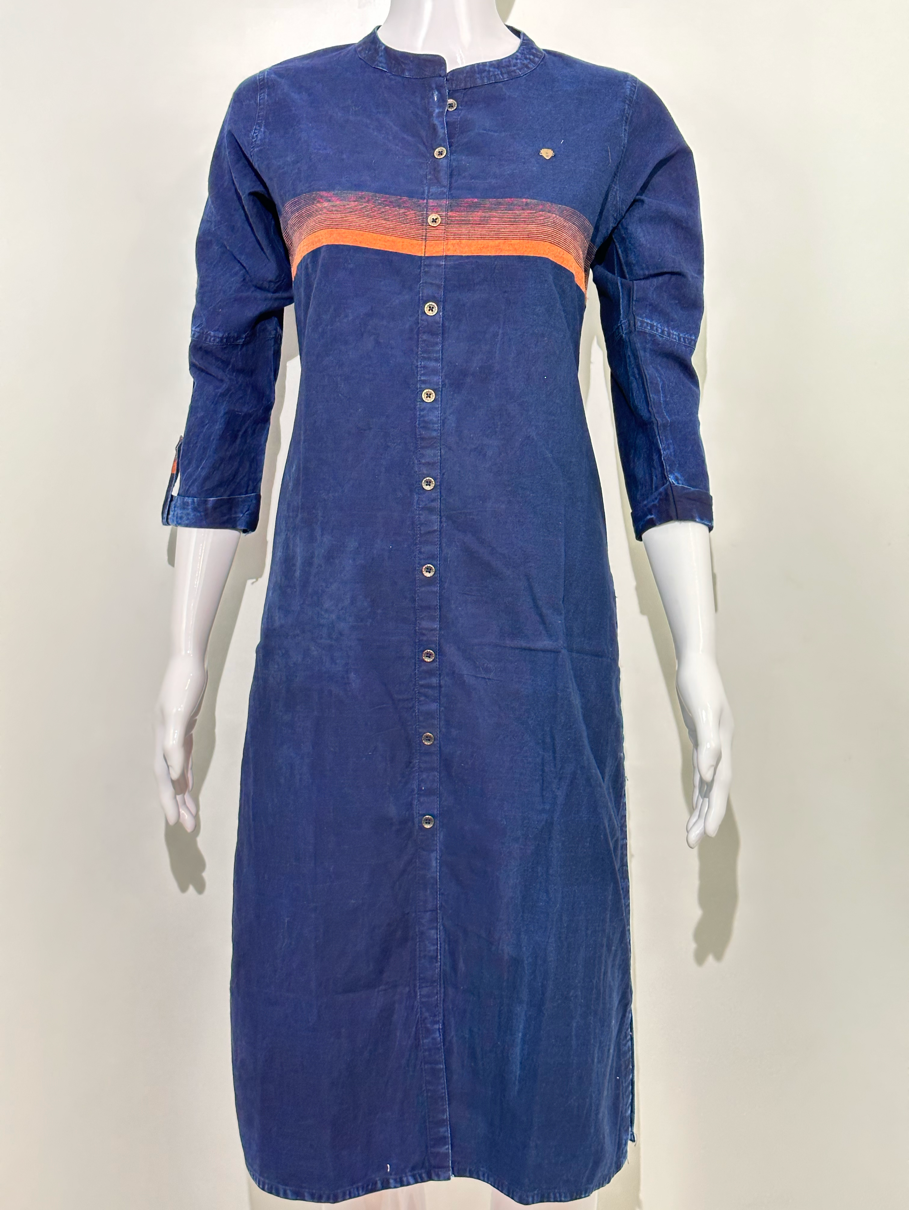 Image of Straight Denim with Stripe Print Kurti