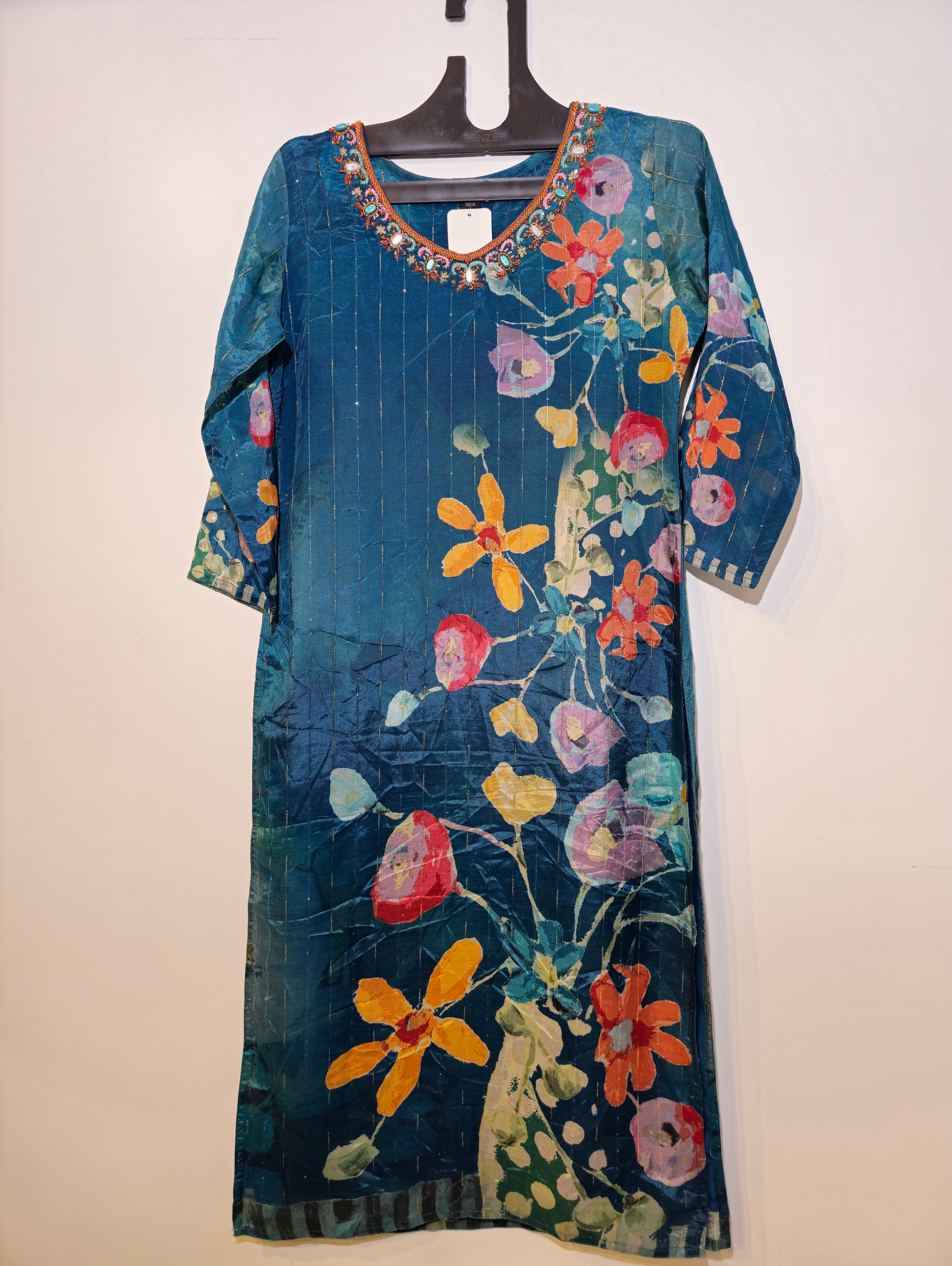 Image of Designer Muslim SIlk Straight Kurti