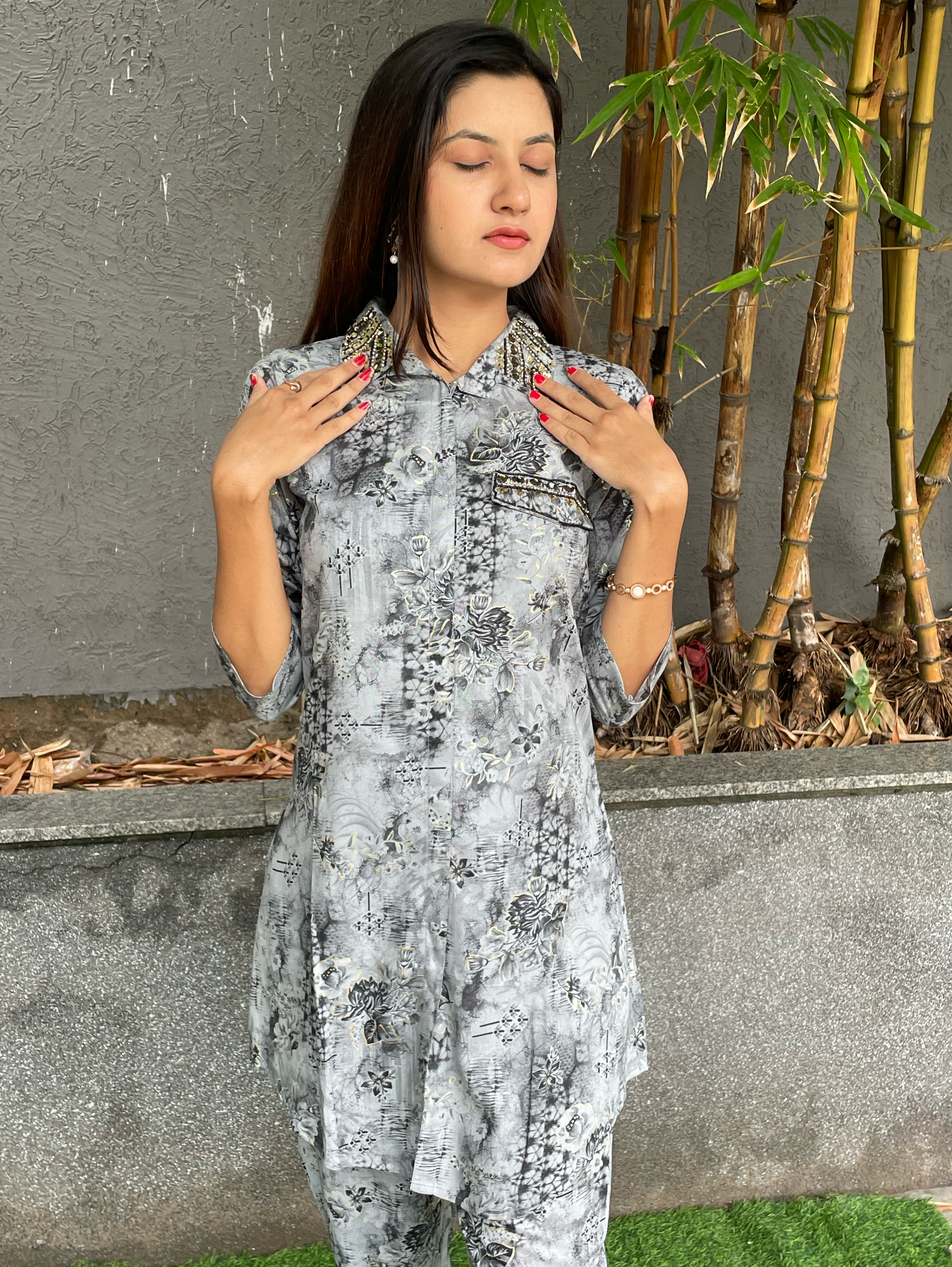 Image of Rayon Coords with Embroidery work