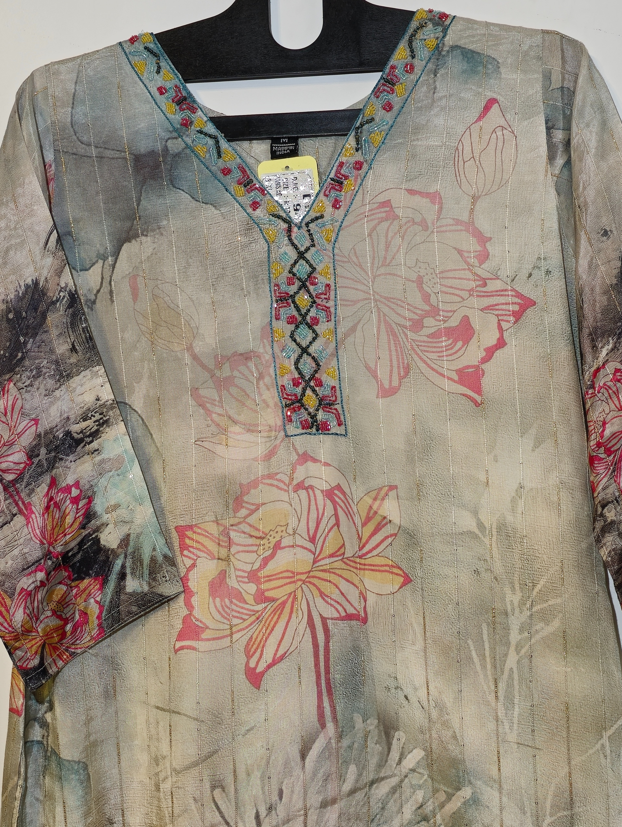 Image of Designer Muslim SIlk Straight Kurti