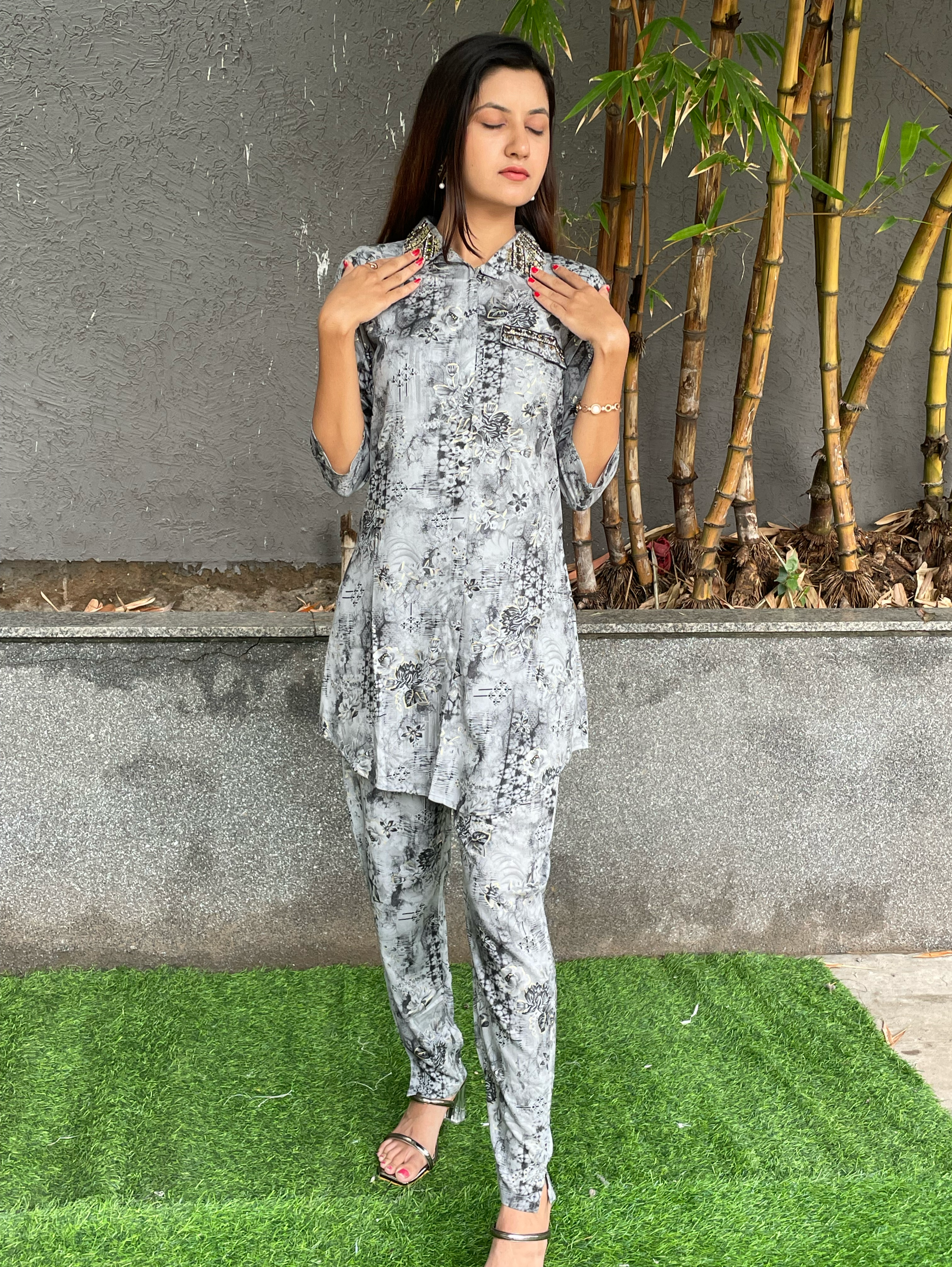 Image of Rayon Coords with Embroidery work