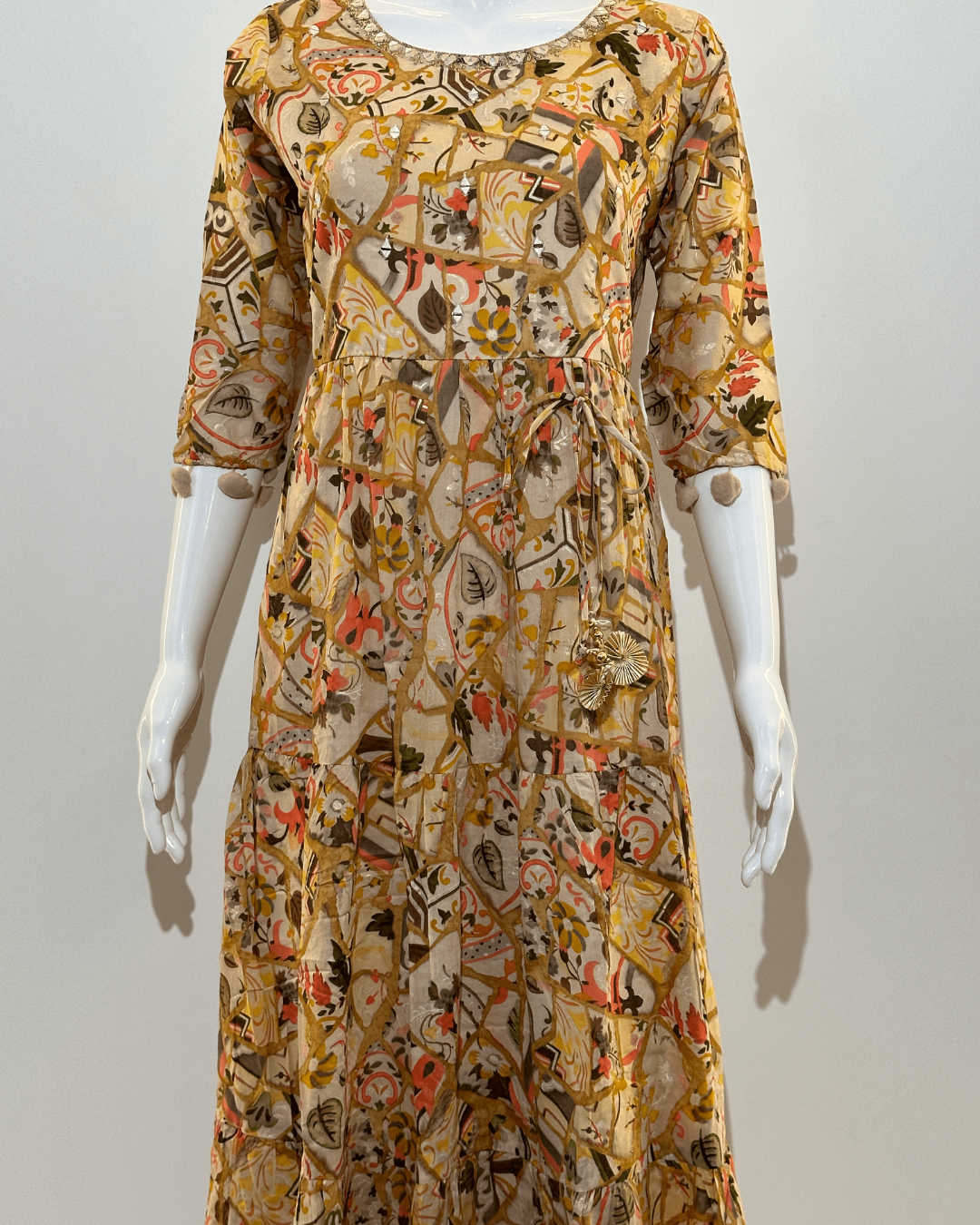 Image of Mull Cotton Mirror work Gown