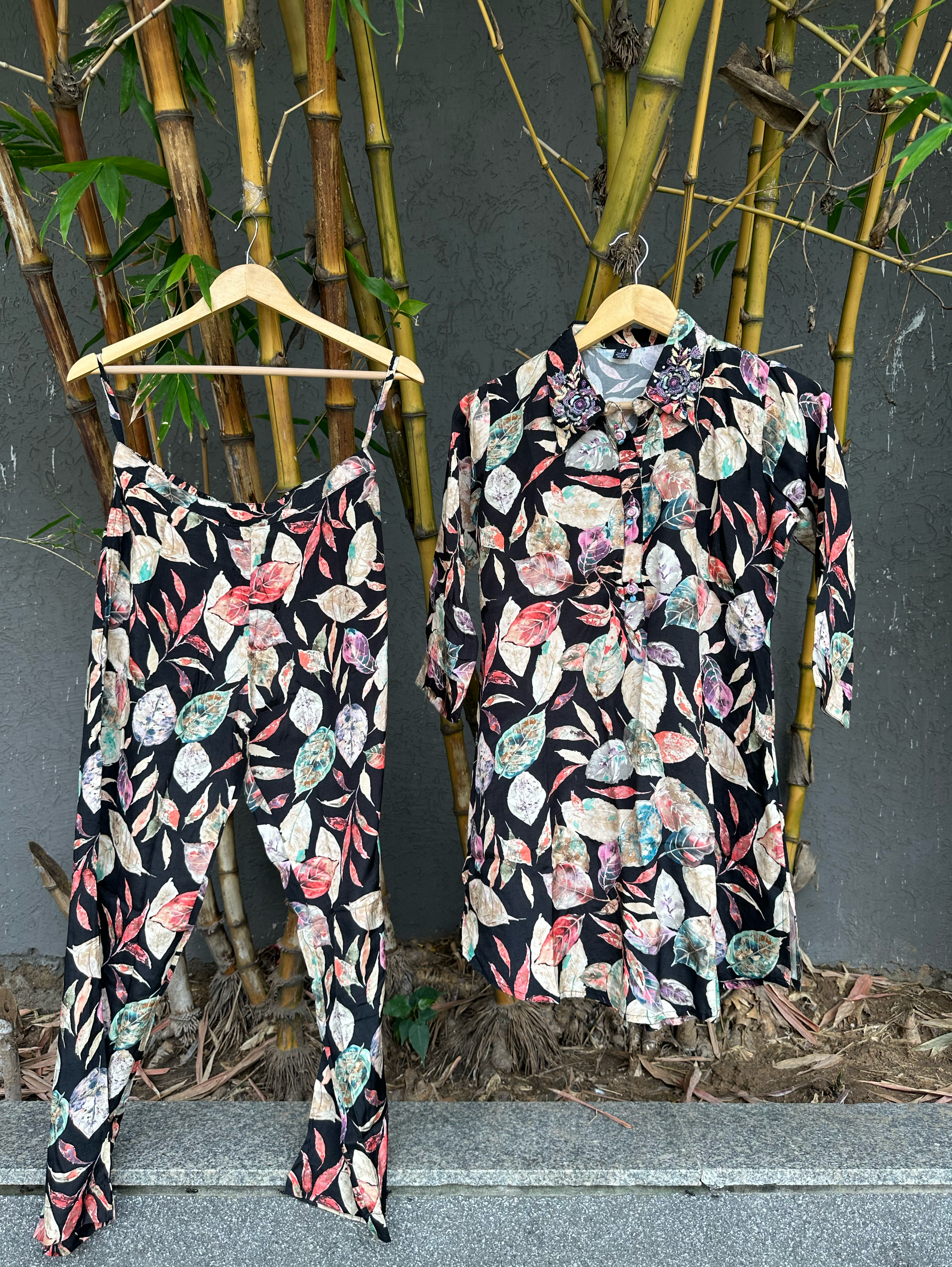 Muslin with Collar Embroidery Coords