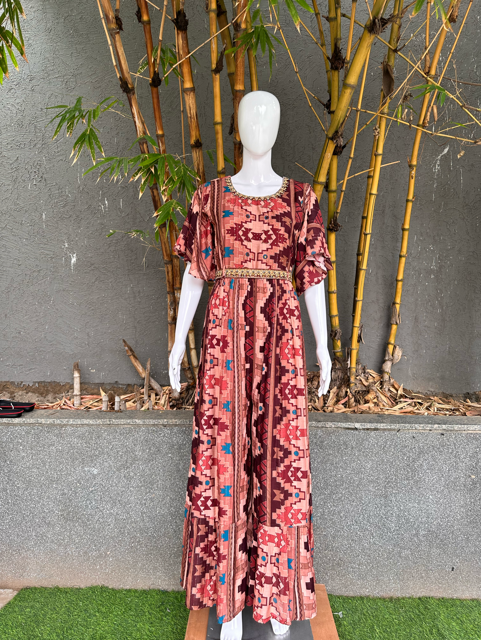 Premium Muslin Jumpsuit with Embroidary work