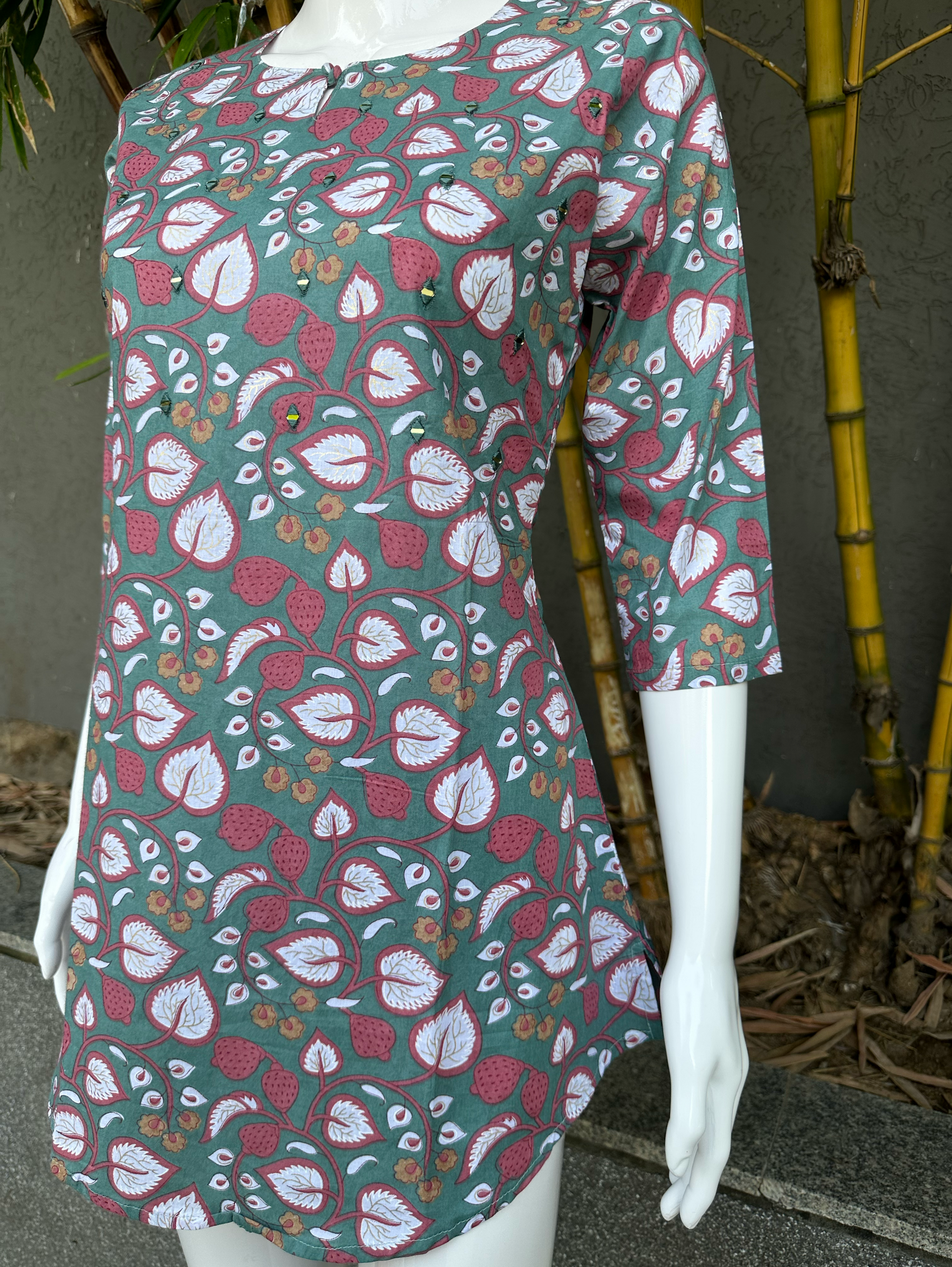 Cotton Print Mirror work Tunic
