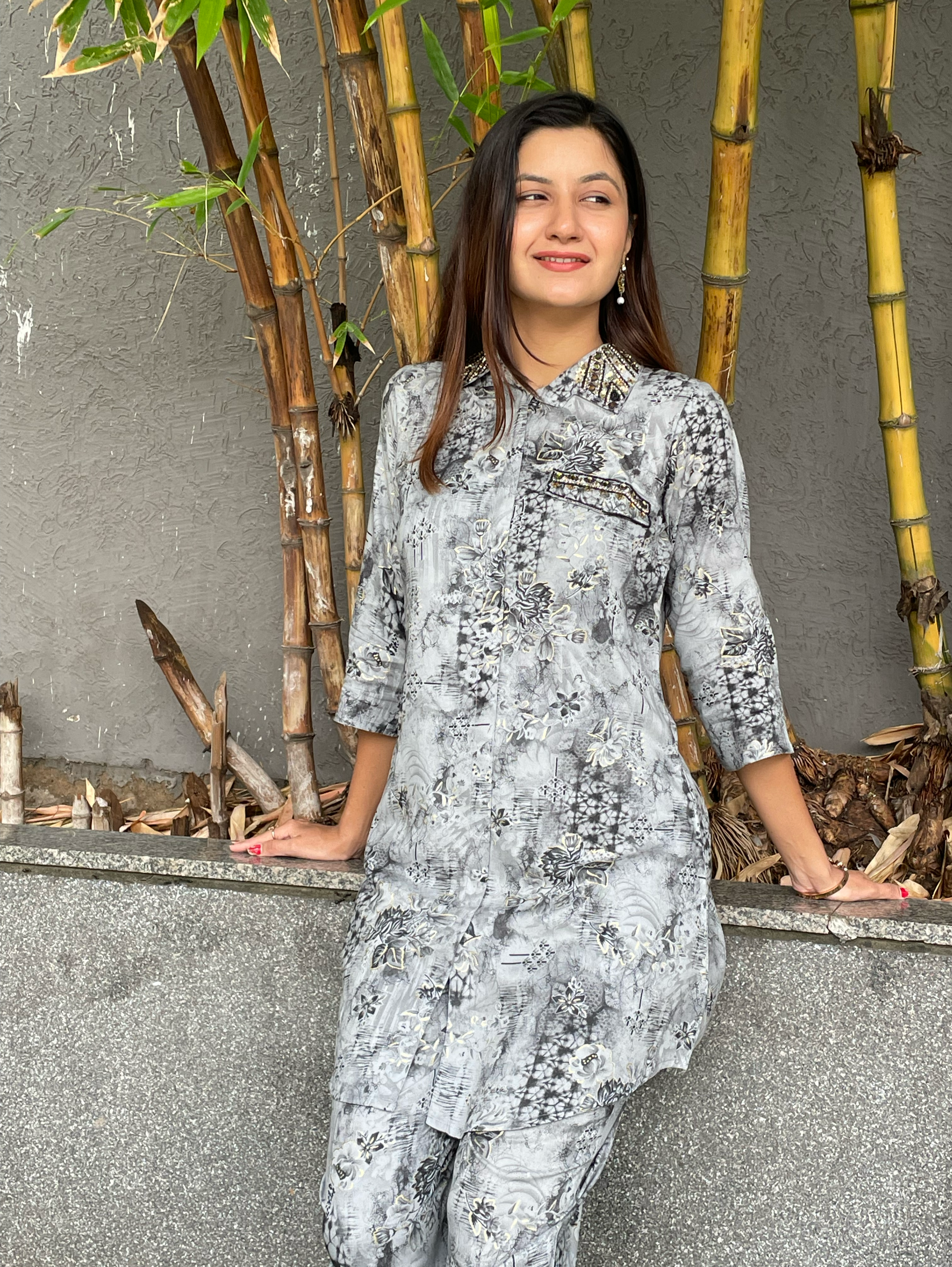 Image of Rayon Coords with Embroidery work