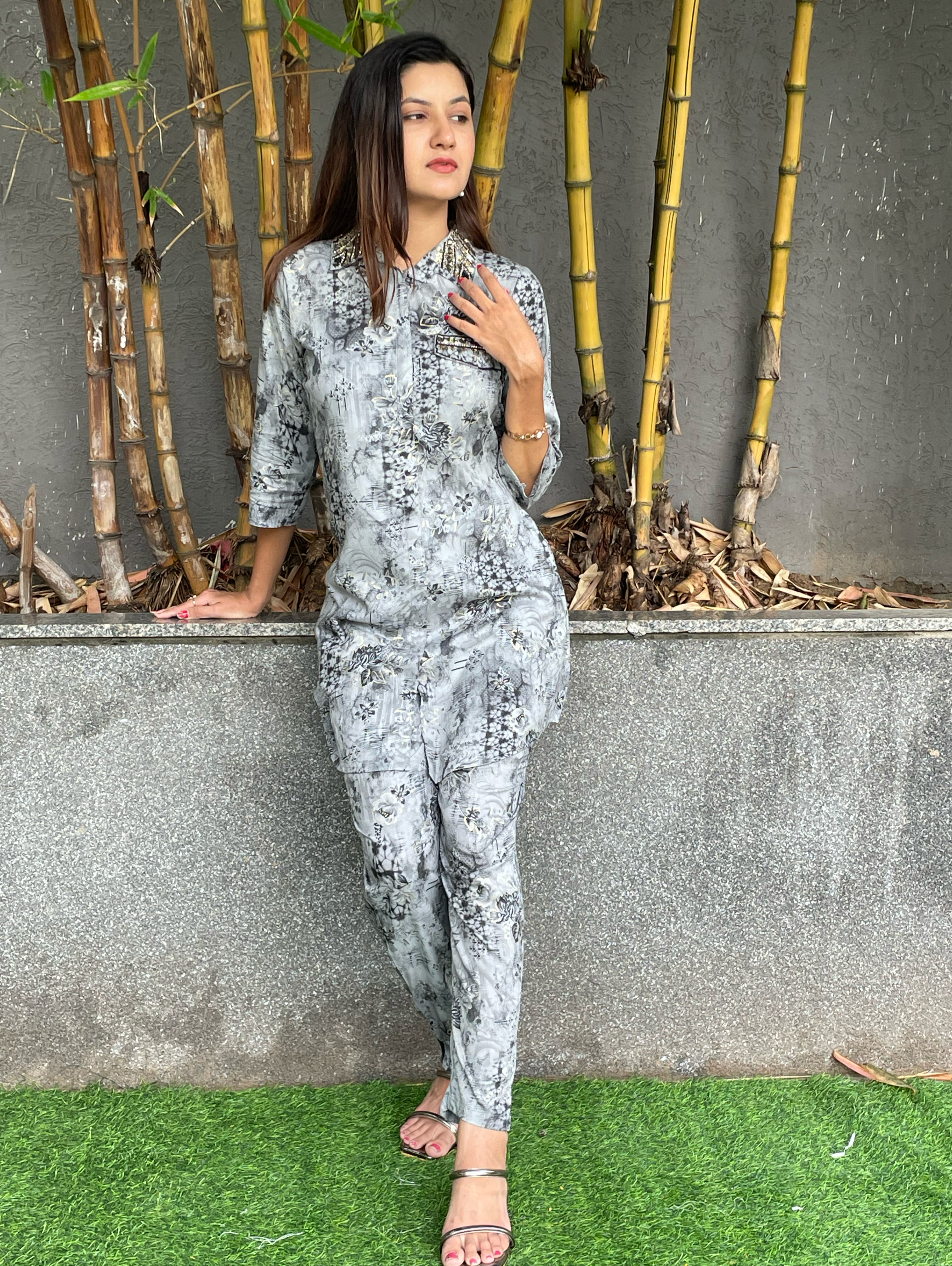 Image of Rayon Coords with Embroidery work