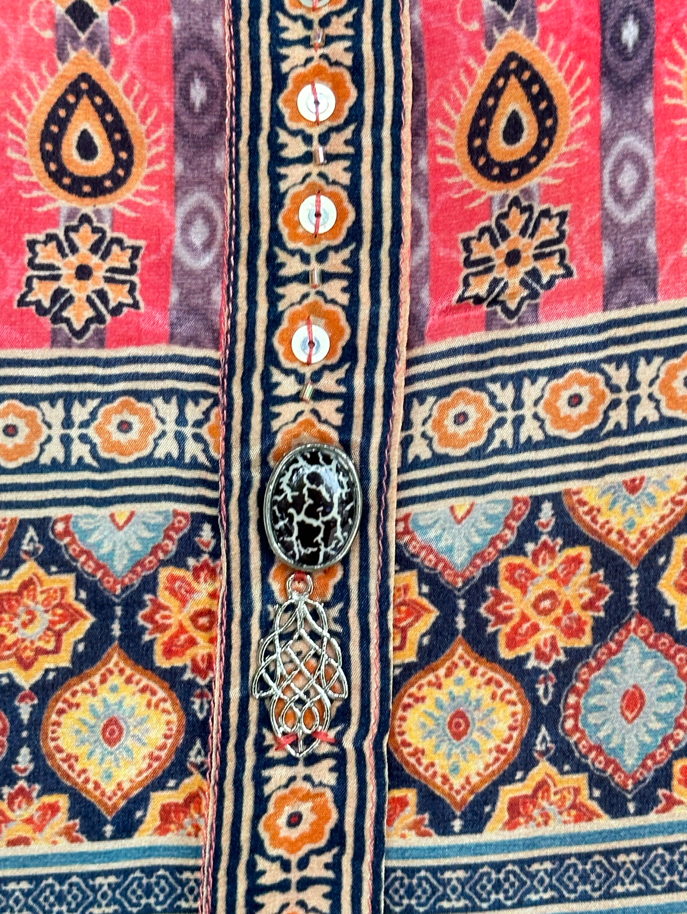 Muslin Print Tunics with Stand Patti Embroidery work