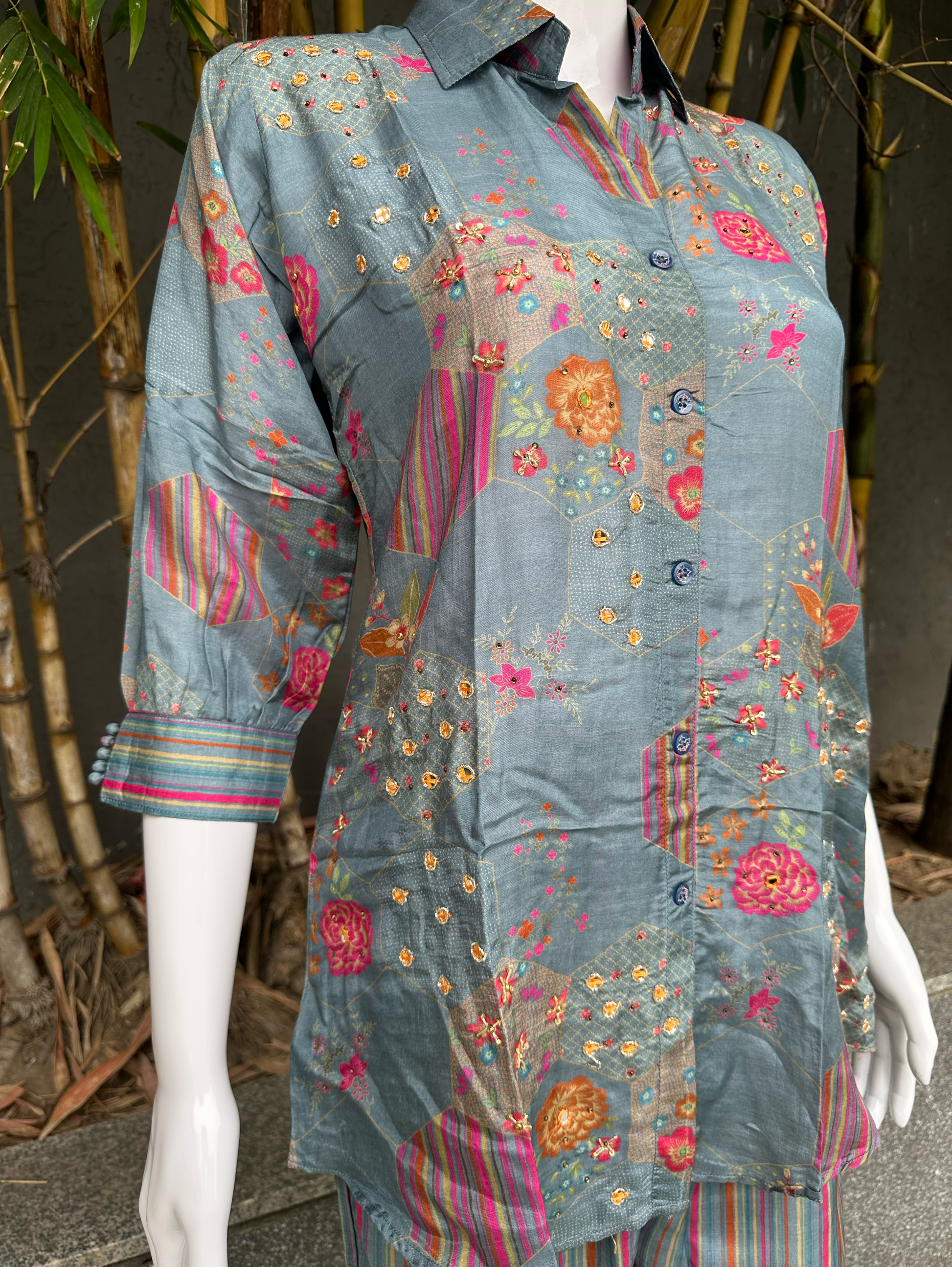 Muslin Embroidery work Coords